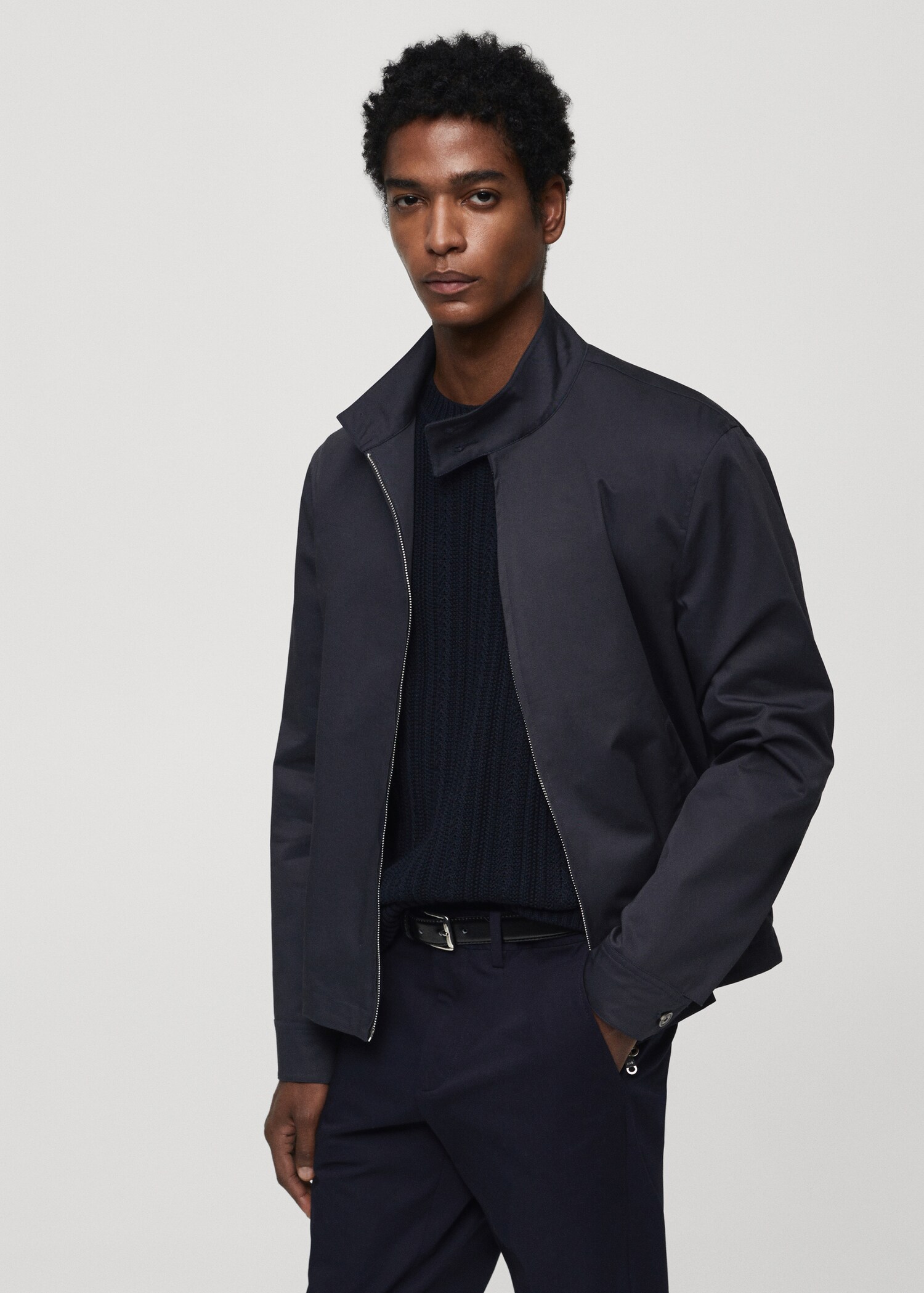 Veste coton fermeture Éclair - Plan moyen