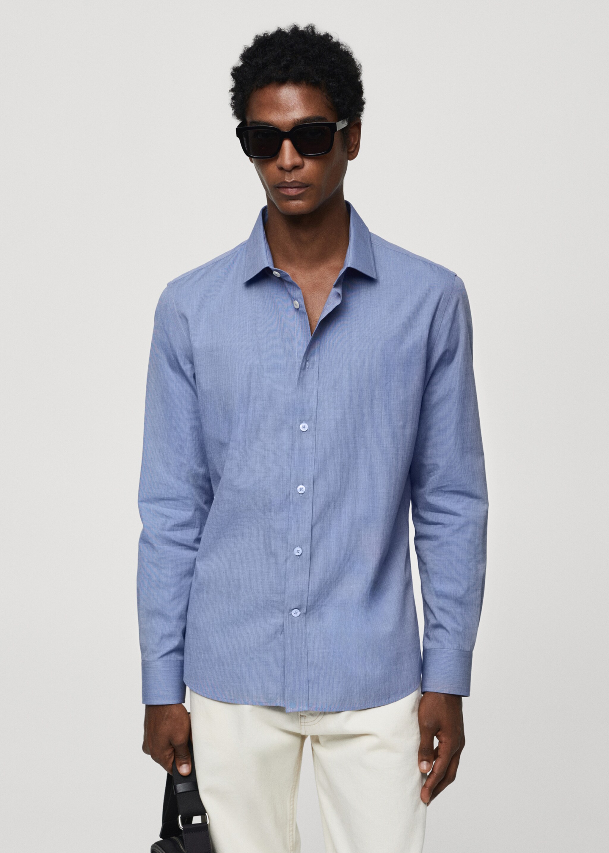 Fil-à-fil cotton shirt - Medium plane