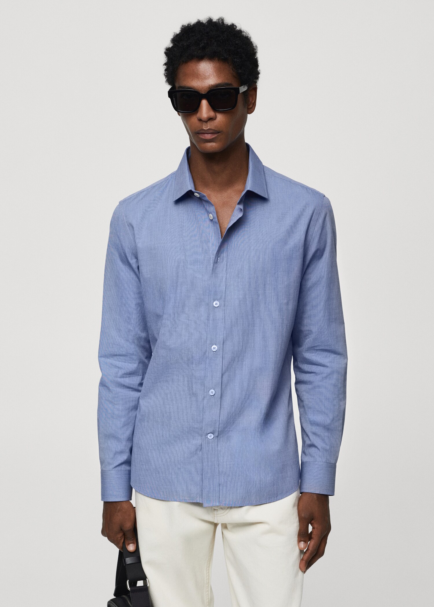 Fil-à-fil cotton shirt - Medium plane