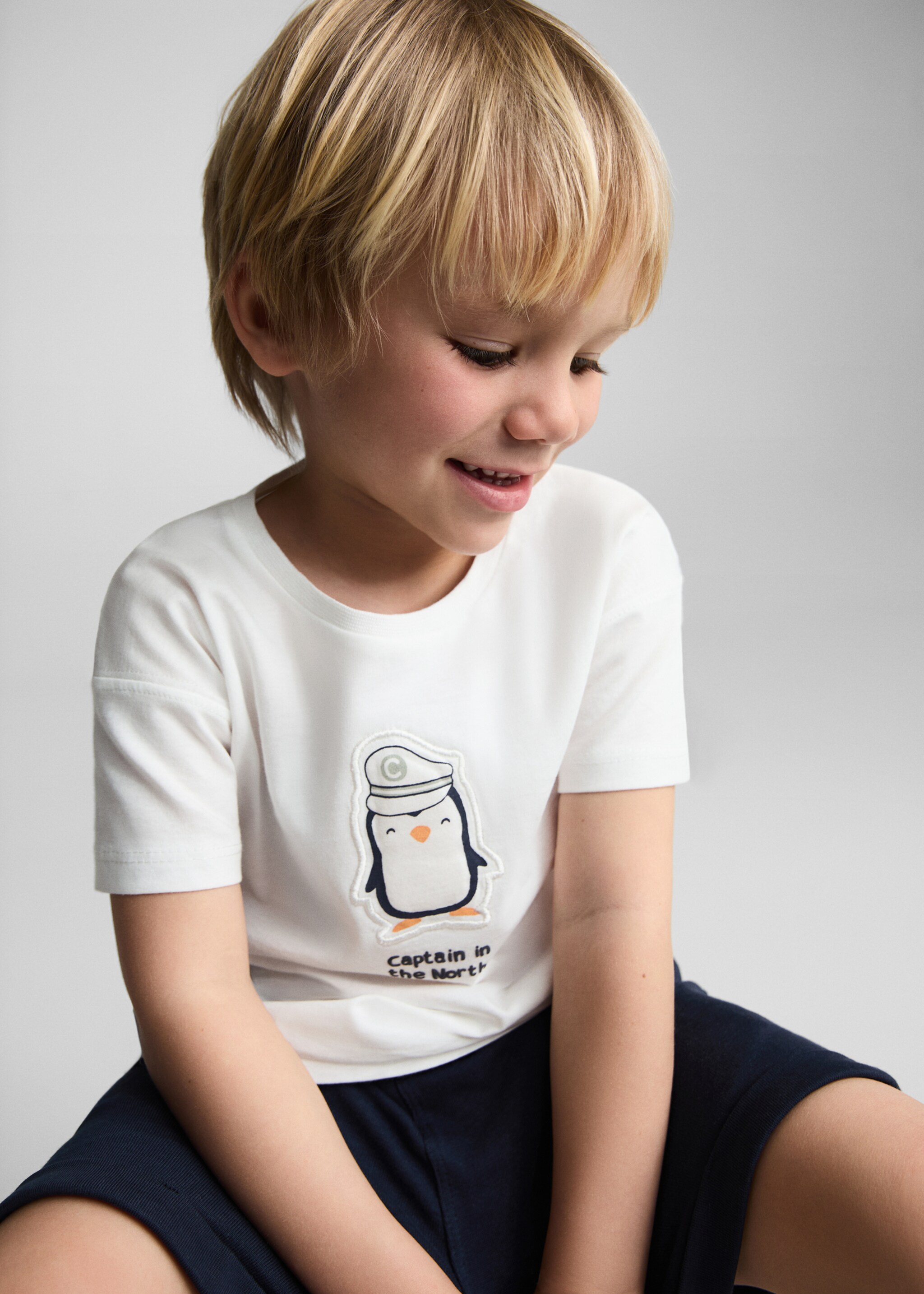 Printed cotton-blend T-shirt - Details of the article 1, Off White. Ref: 67044458-00.