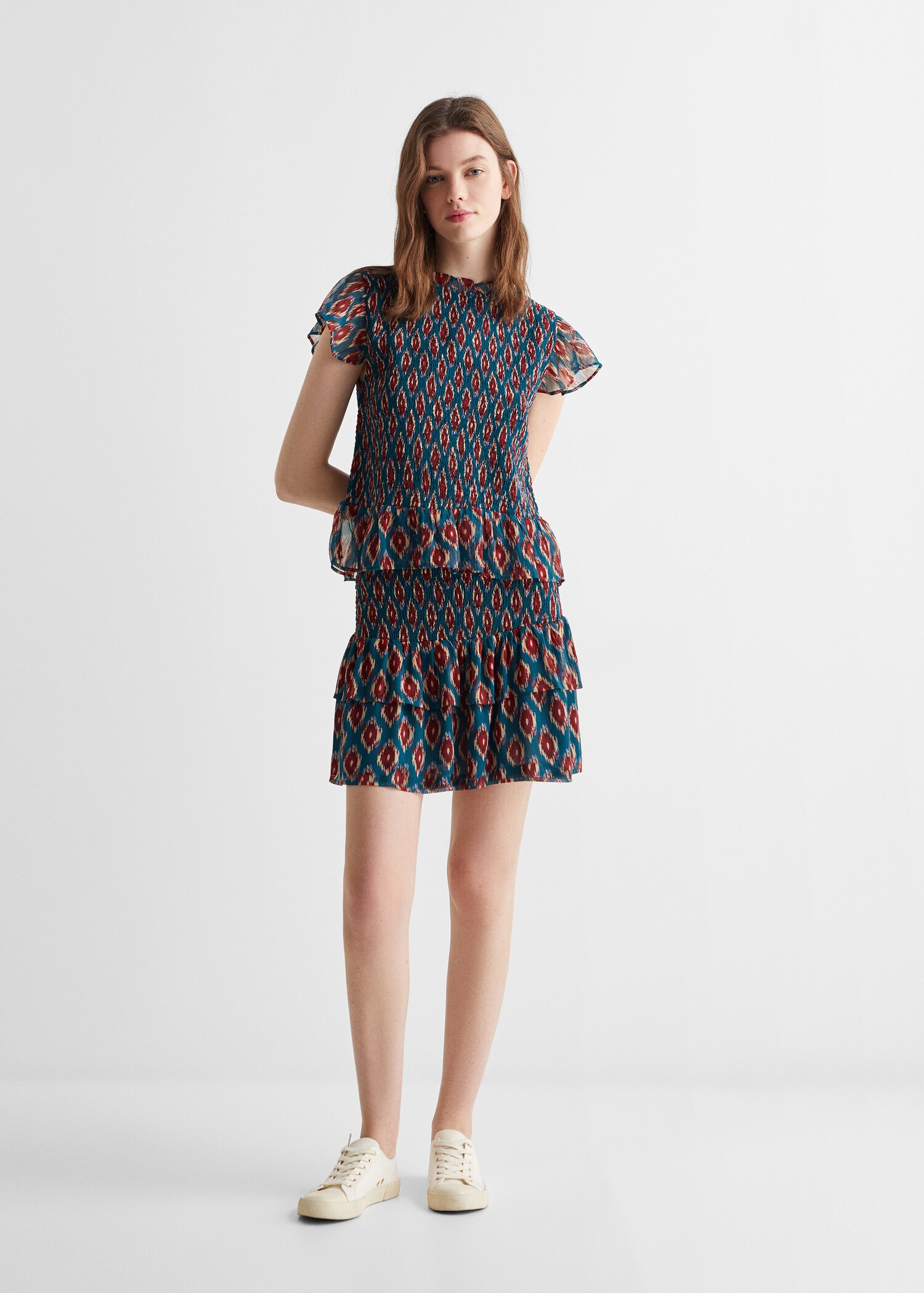 Frilled-sleeve ruched blouse - Details of the article 2