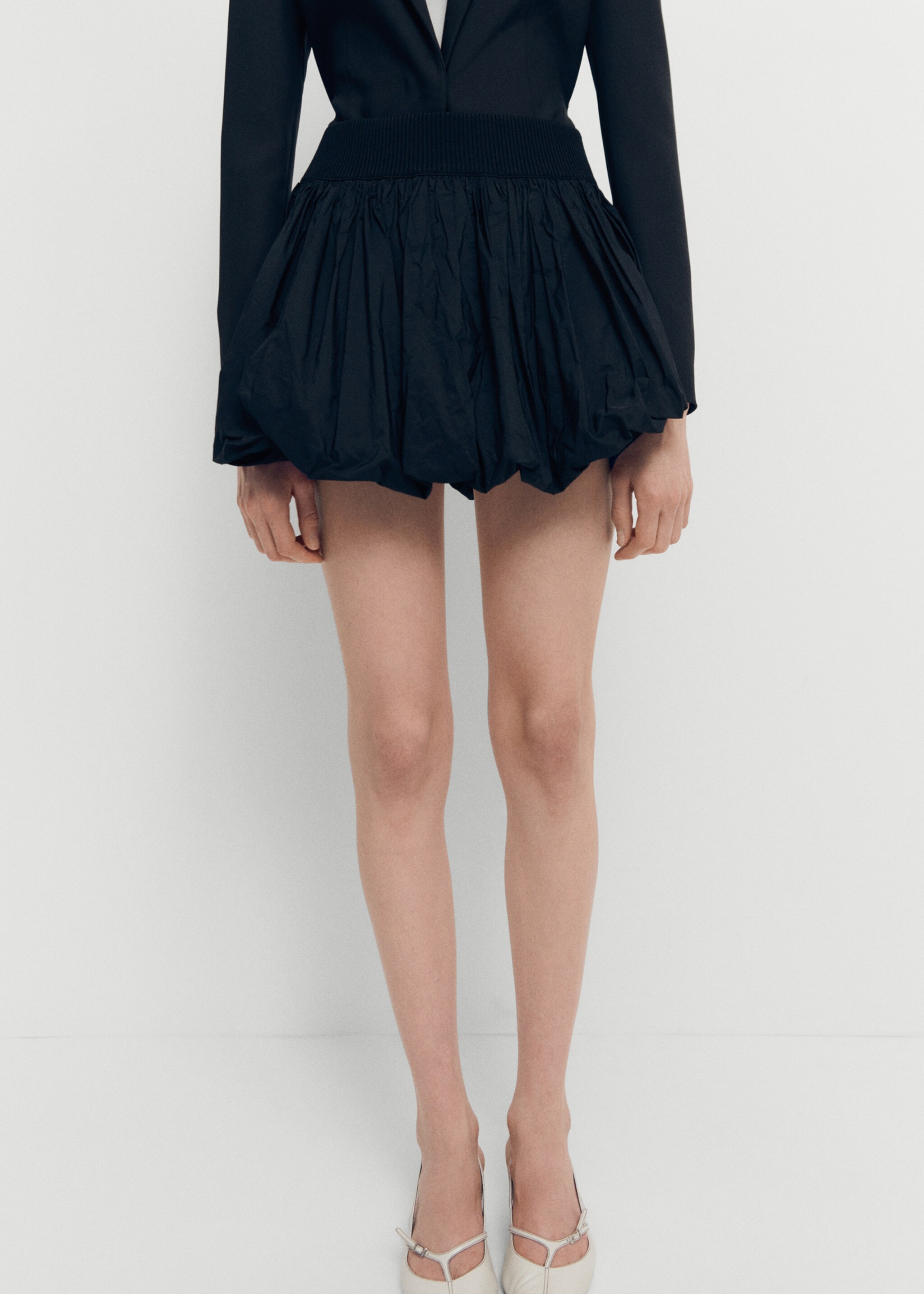 Mini-skirt with ruffed hem - Medium plane