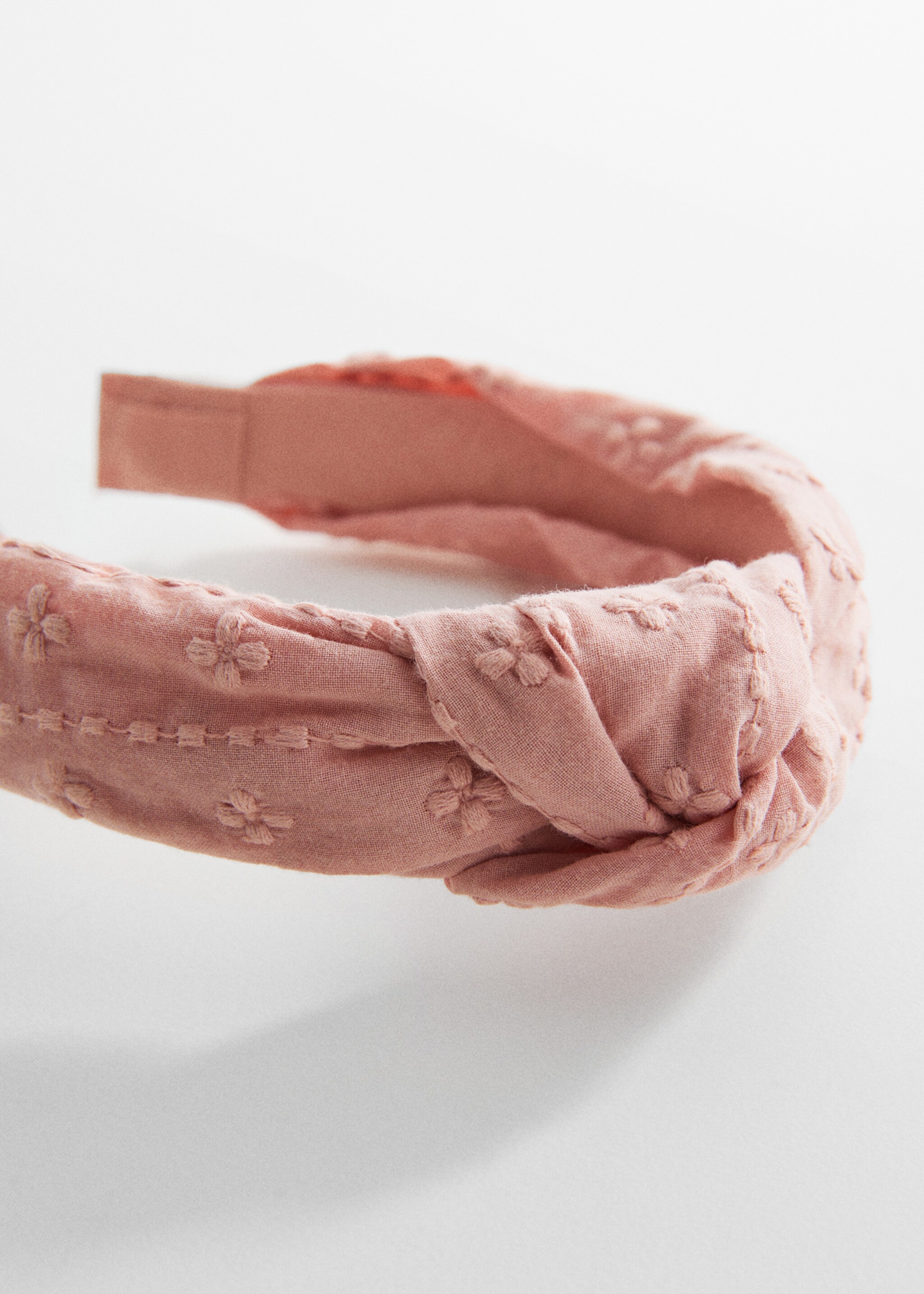 Knot textured hairband - Medium plane, Pale Pink. Ref: 67044774-00.