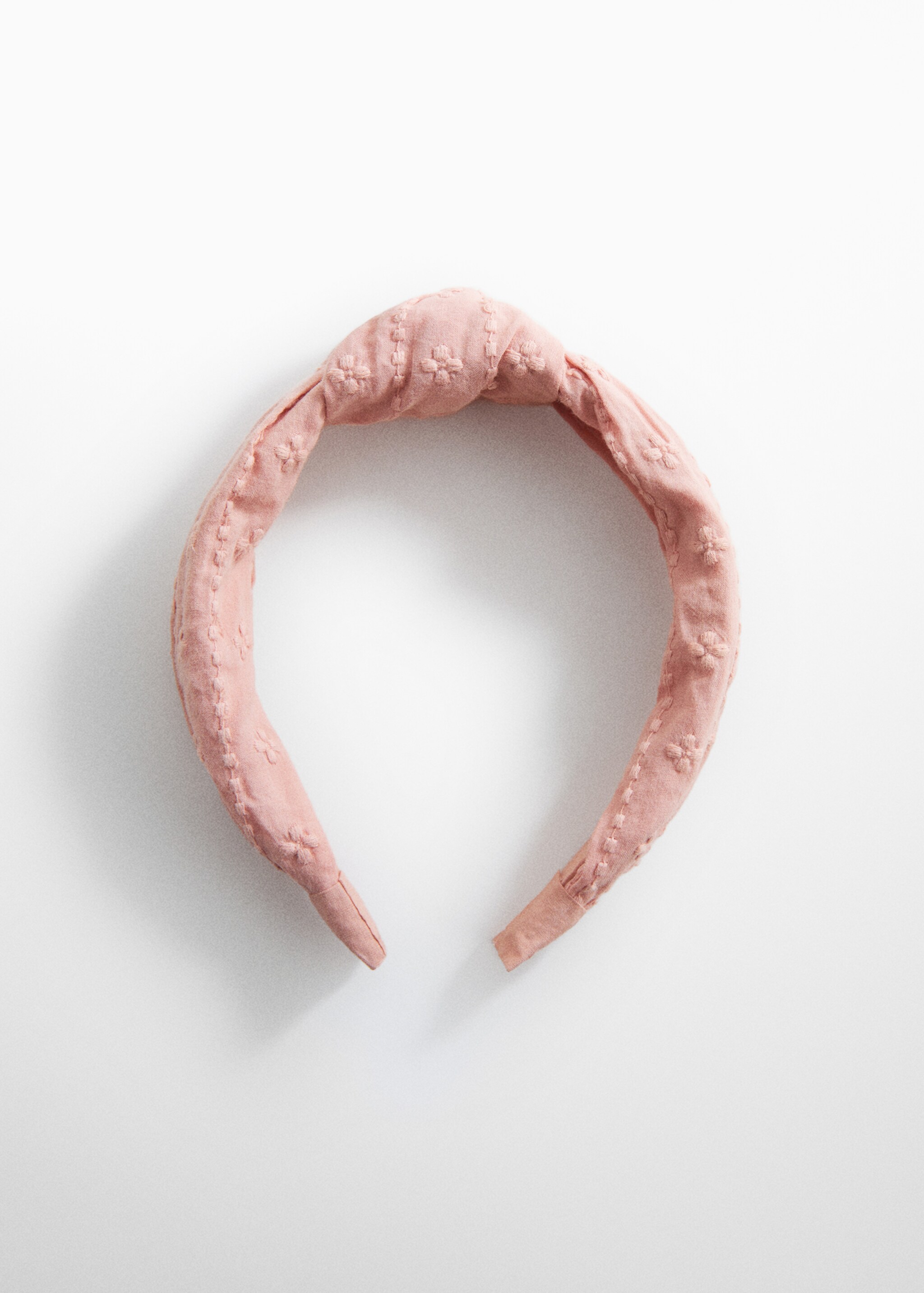Knot textured hairband - Article without model, Pale Pink. Ref: 67044774-00.