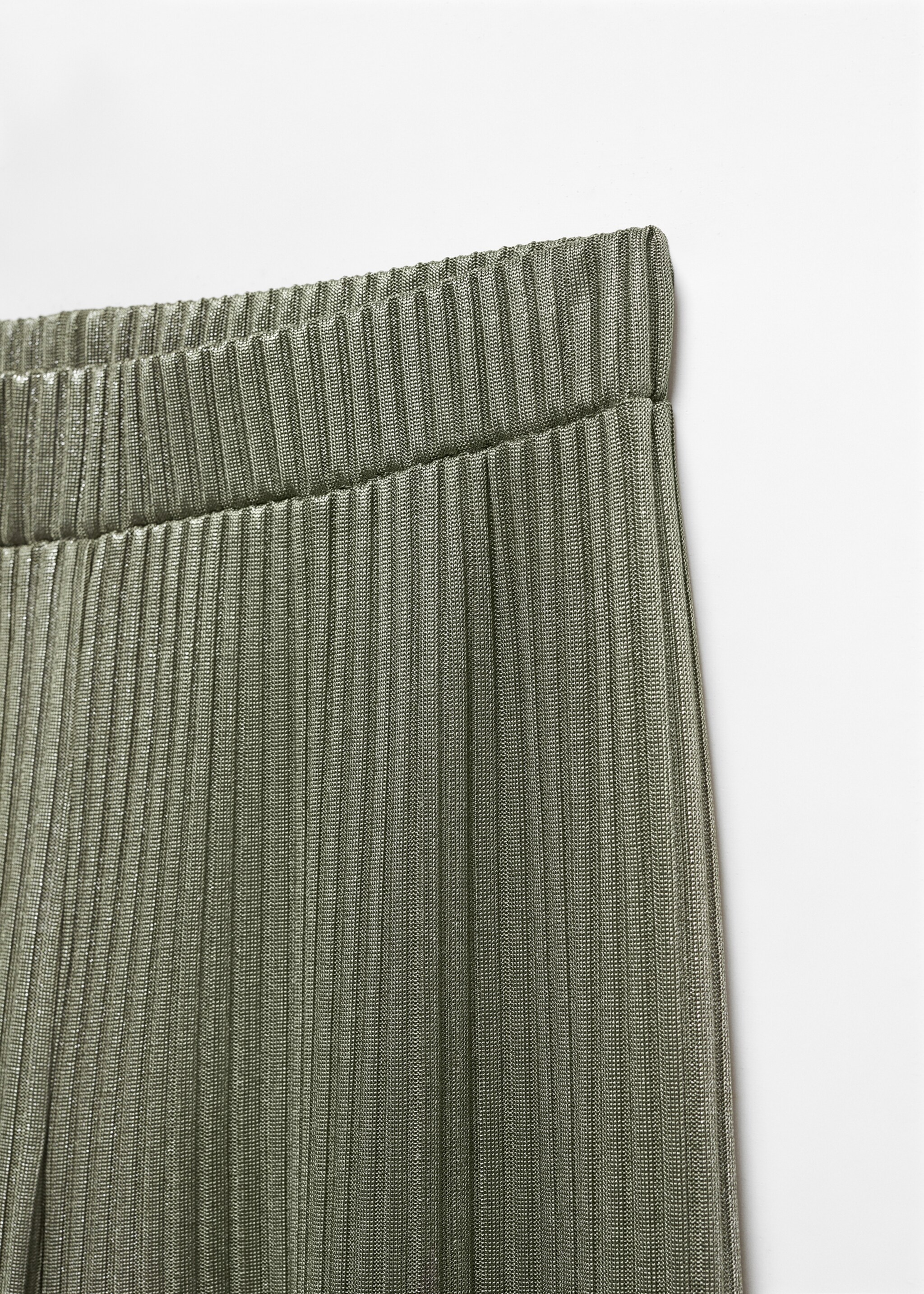 Wideleg trousers with elastic waist - Details of the article 8, Dark Green. Ref: 67044779-00.
