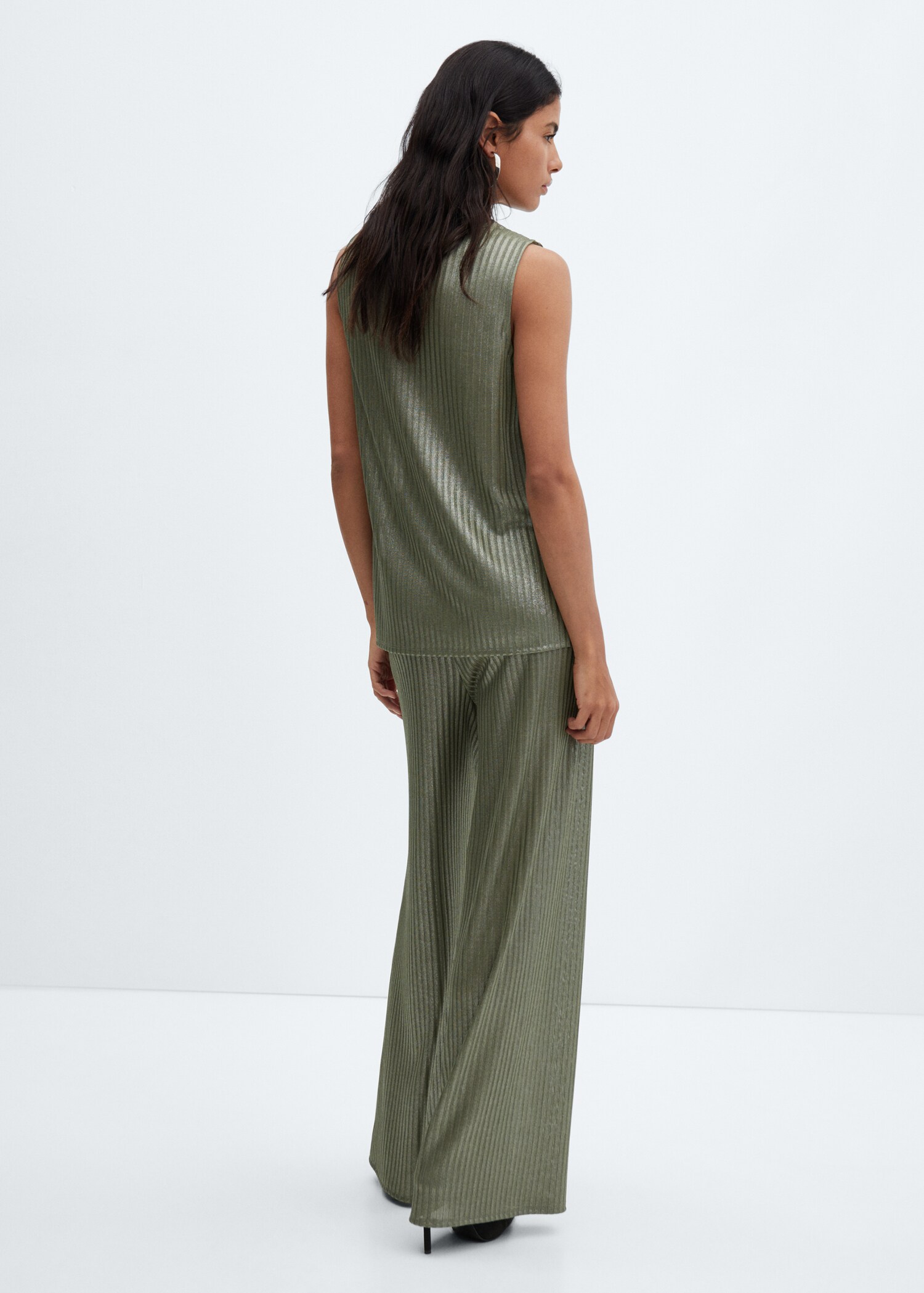 Wideleg trousers with elastic waist - Reverse of the article