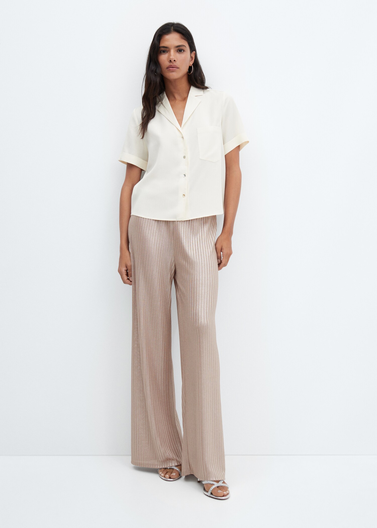 Wideleg trousers with elastic waist - Details of the article 2