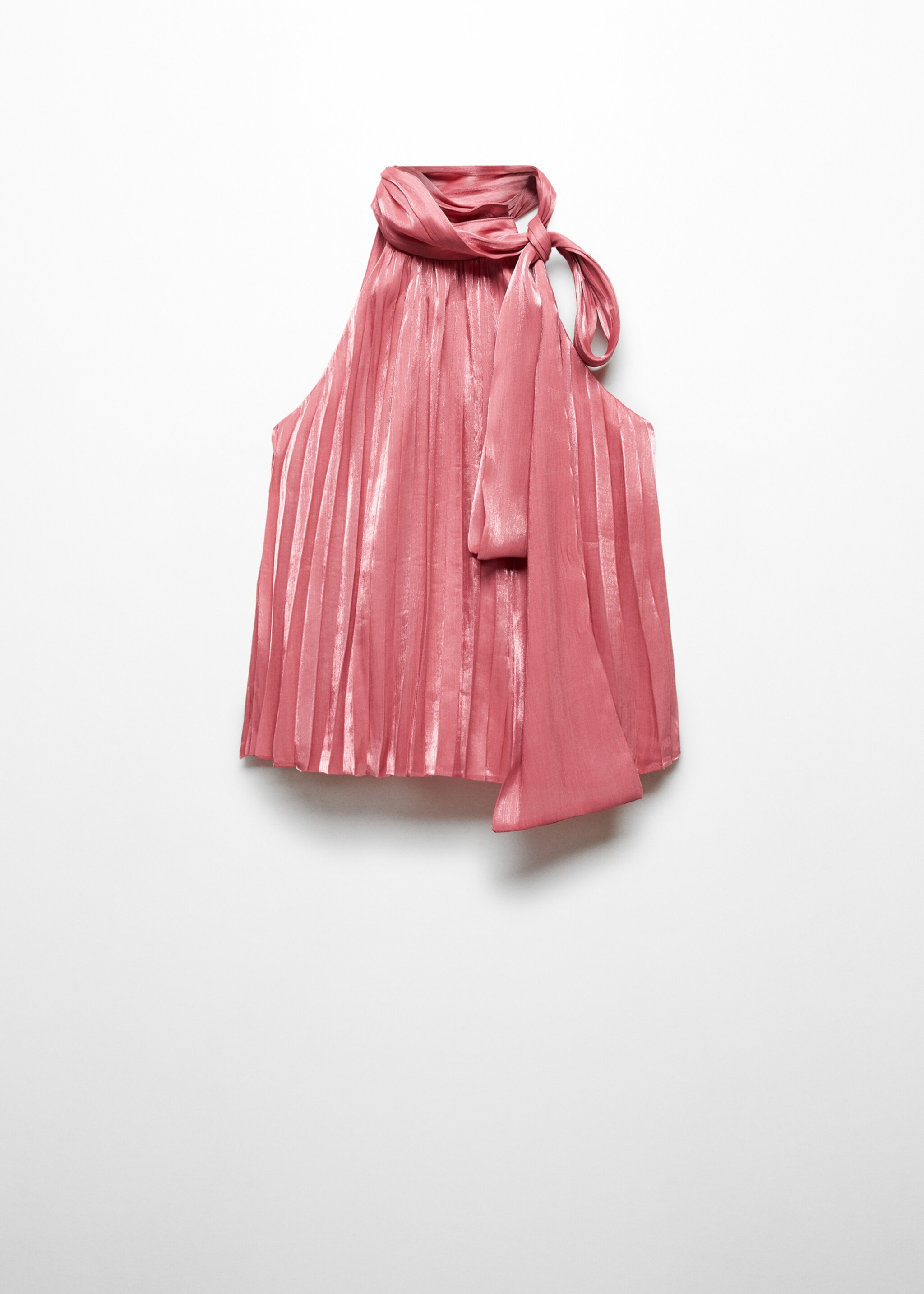 Blouse plissée nœud - Article sans modèle, Rose. Ref: 67044782-00.