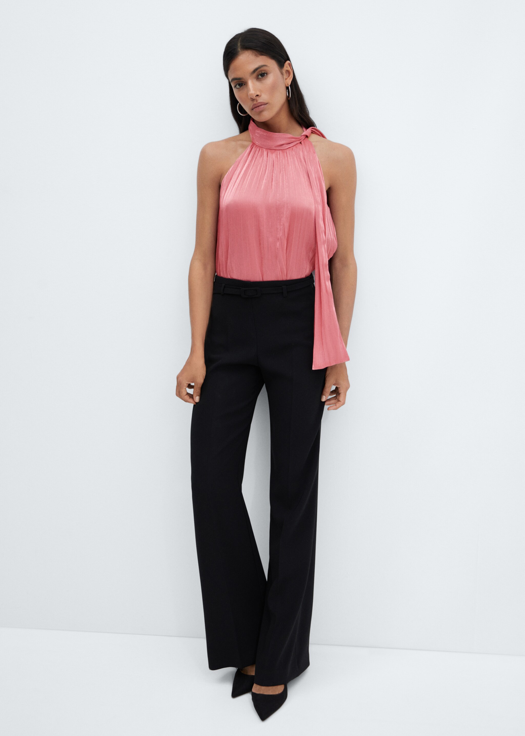Blouse plissée nœud - Détail de l'article 2, Rose. Ref: 67044782-00.