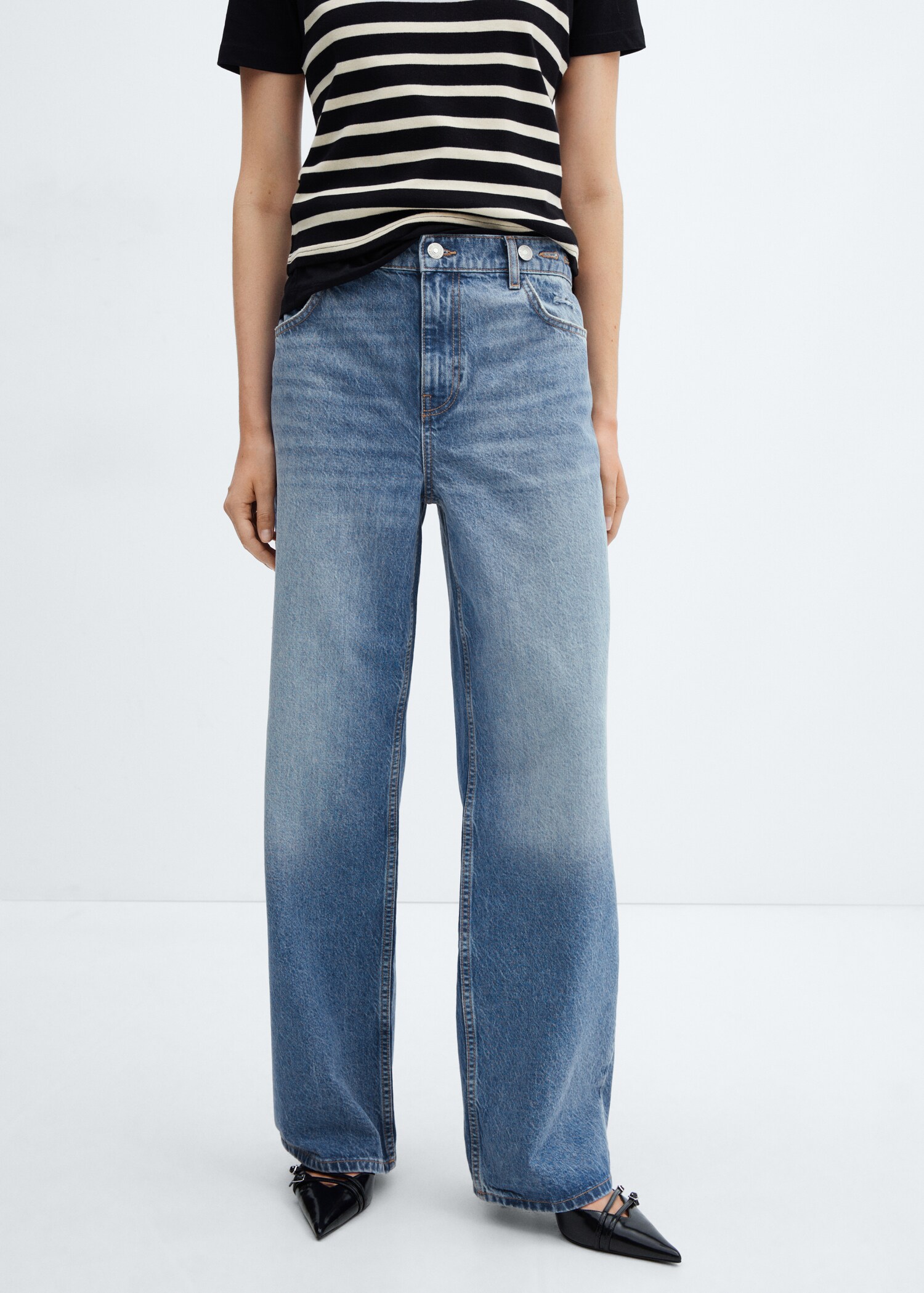 Loose mid-rise wideleg jeans - Medium plane