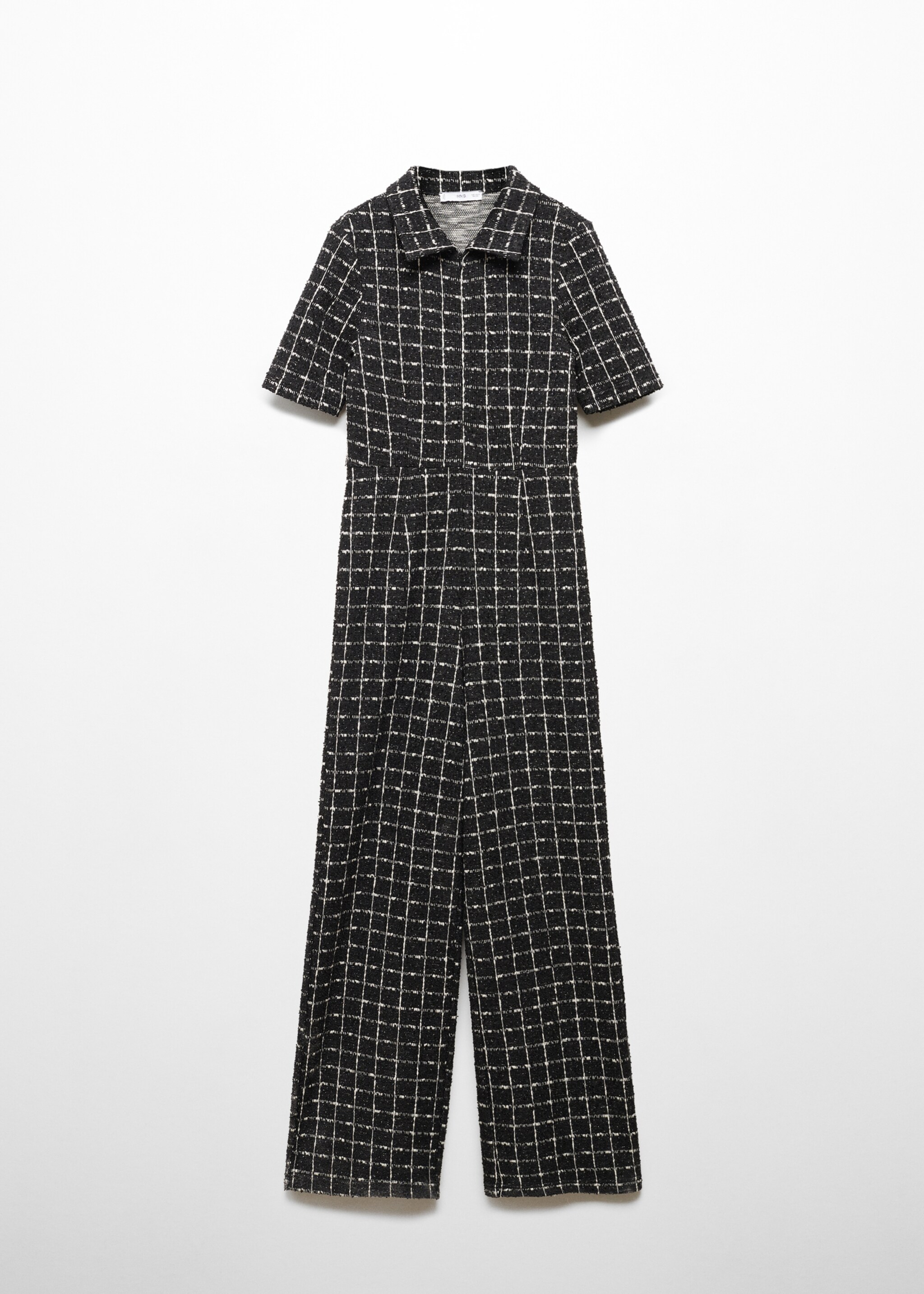 Kurzärmliger Tweed-Jumpsuit - Artikel ohne Model, Schwarz. Ref: 67044790-00.
