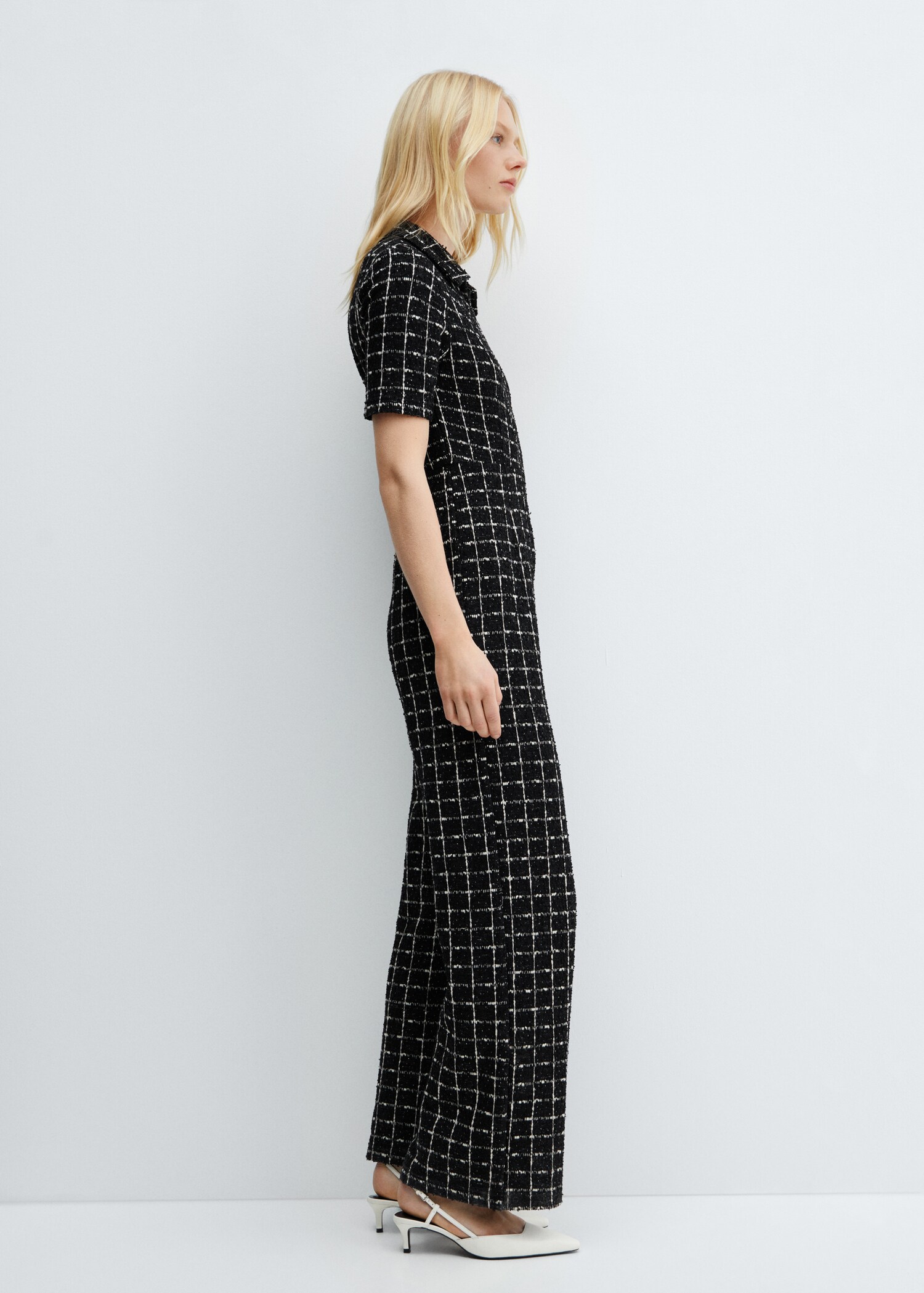 Kortärmad jumpsuit i tweed - Detaljer om artikeln 2