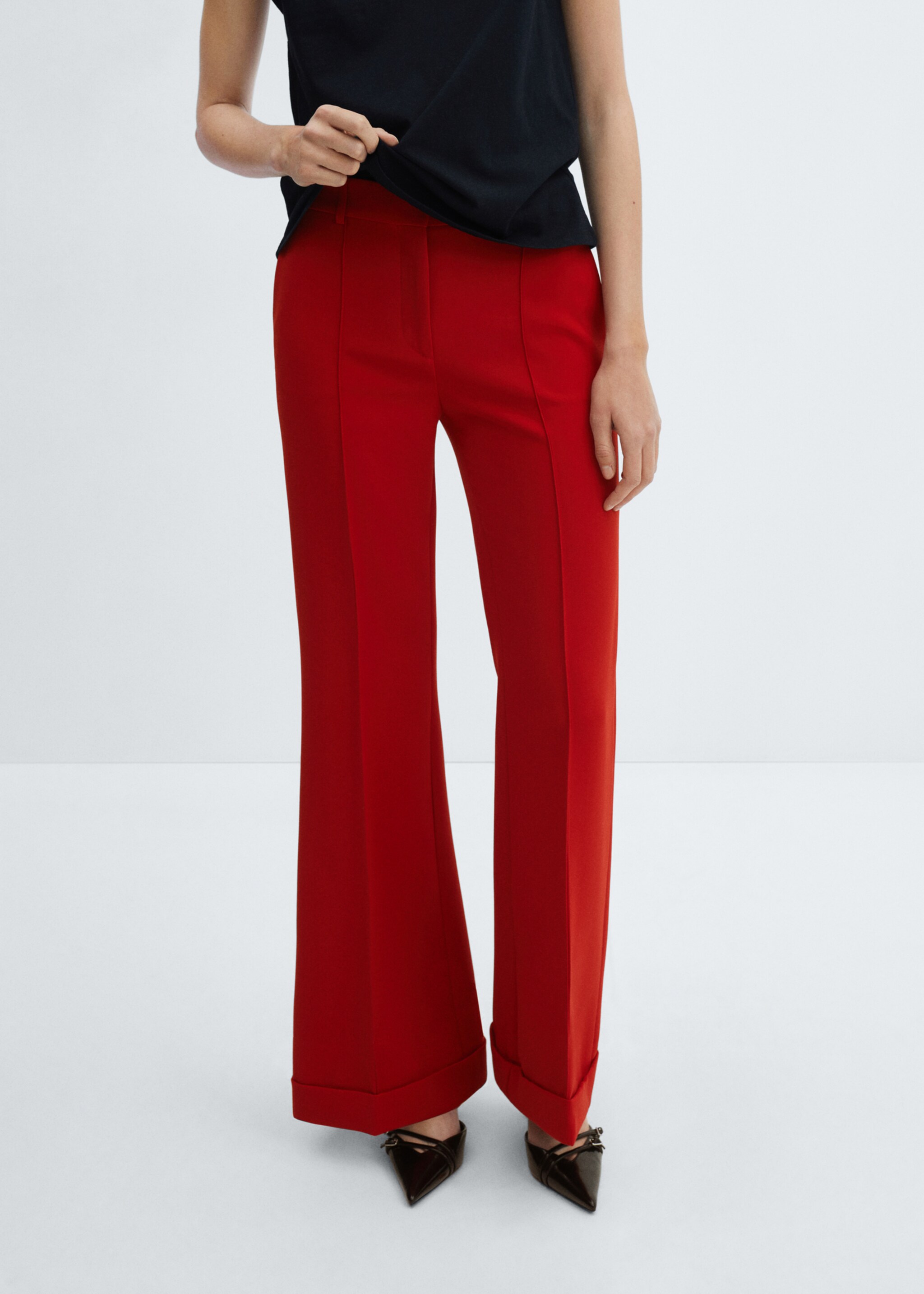 Mid-rise flare trousers - Medium plane