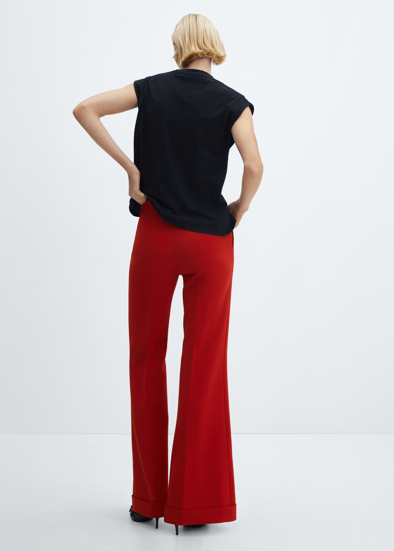 Mid-rise flare trousers - Reverse of the article