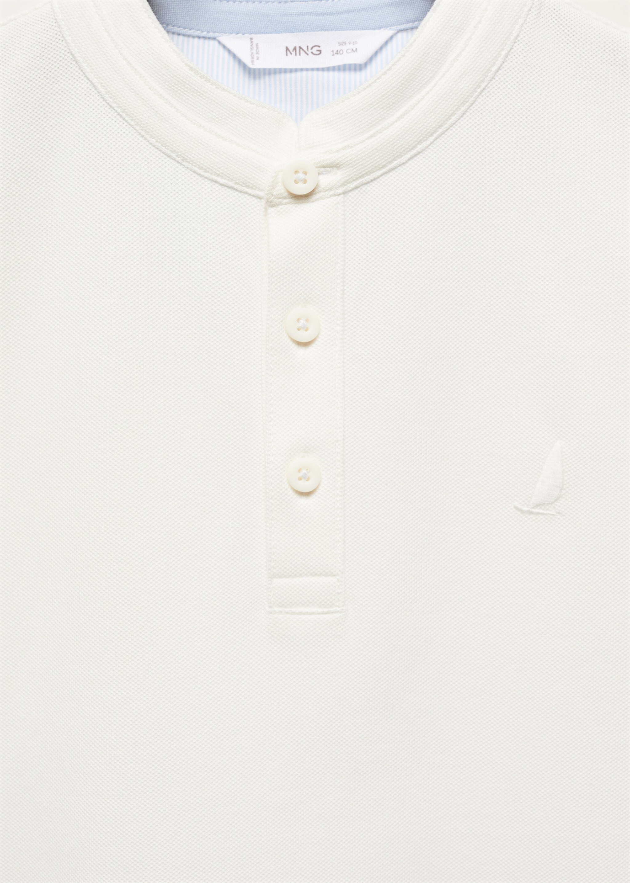 Polo coton col mao - Détail de l'article 8, Blanc cassé. Ref: 67045138-00.