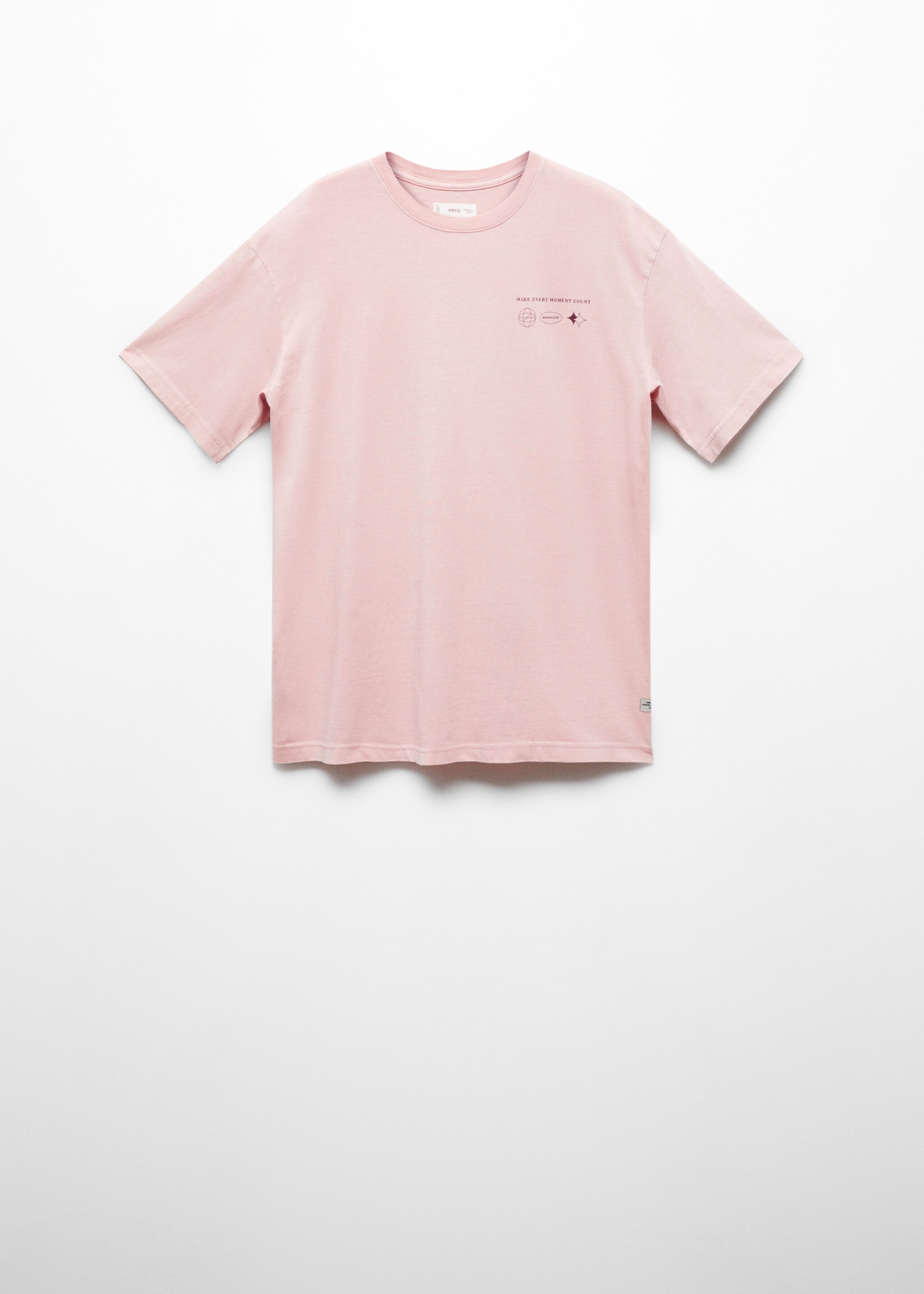 Short-sleeved printed t-shirt - Article without model, Light Pink. Ref: 67045143-00.