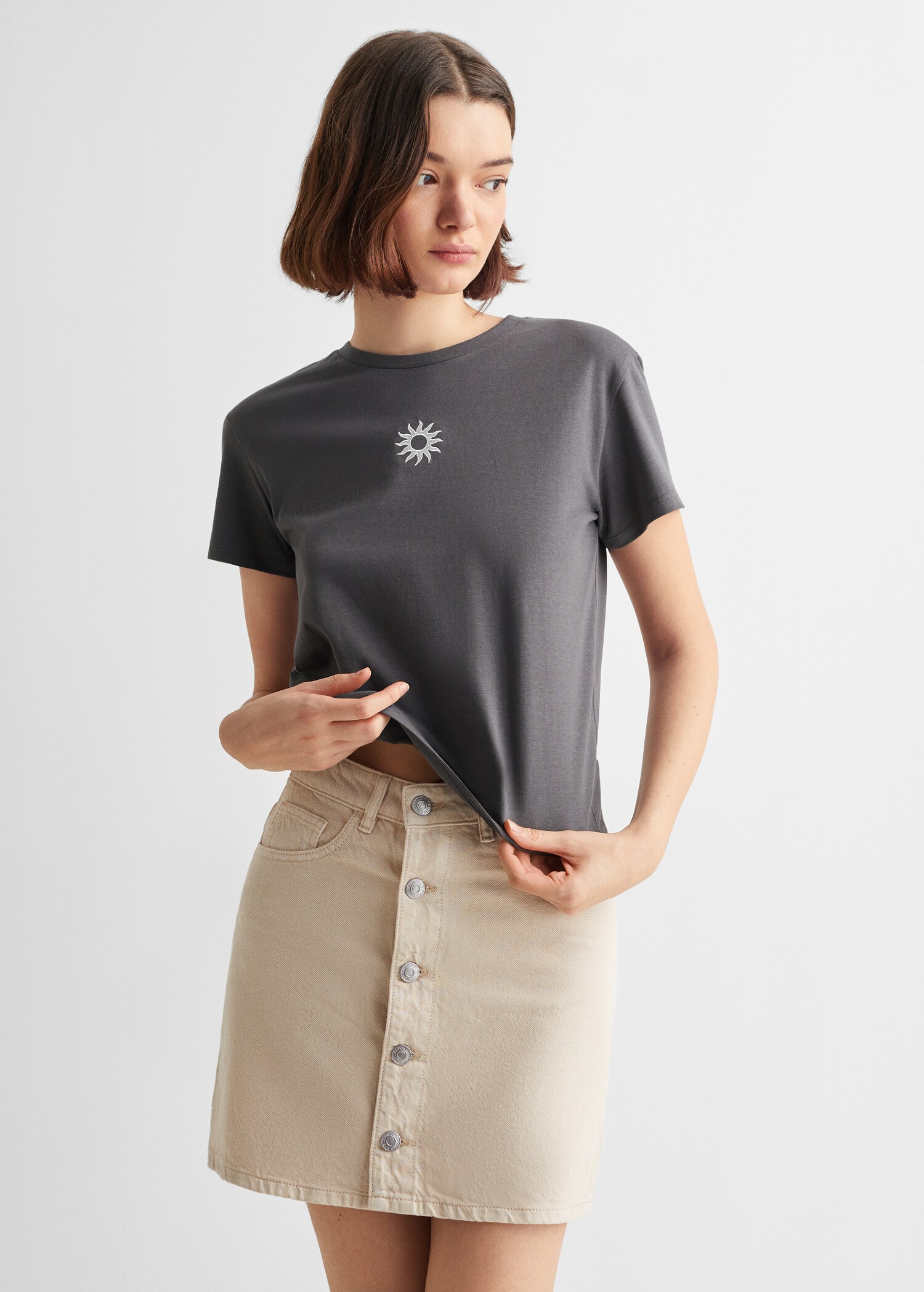 T-shirt coton imprimé - Plan moyen