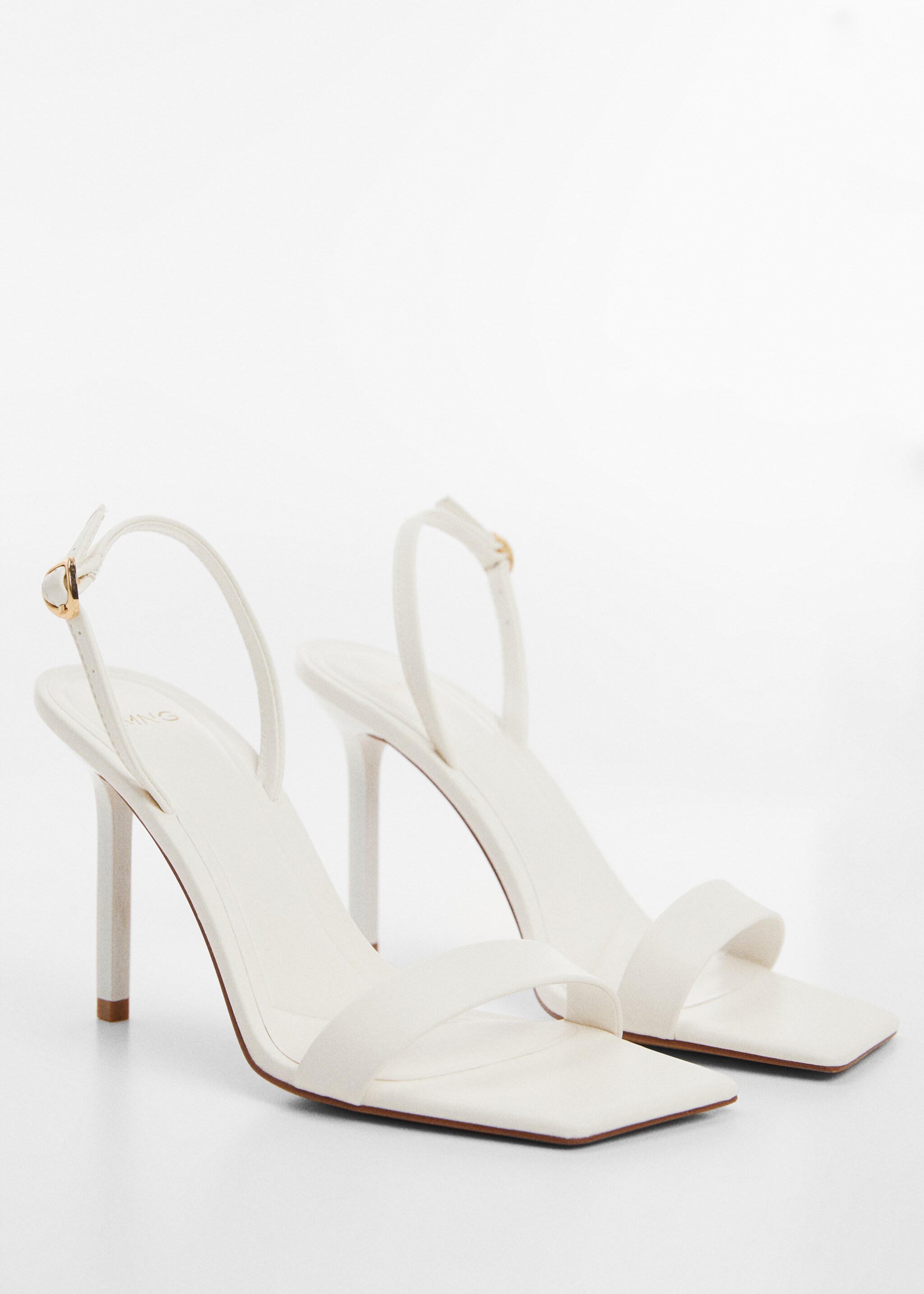 Strappy heeled sandals - Medium plane, White. Ref: 67045733-00.
