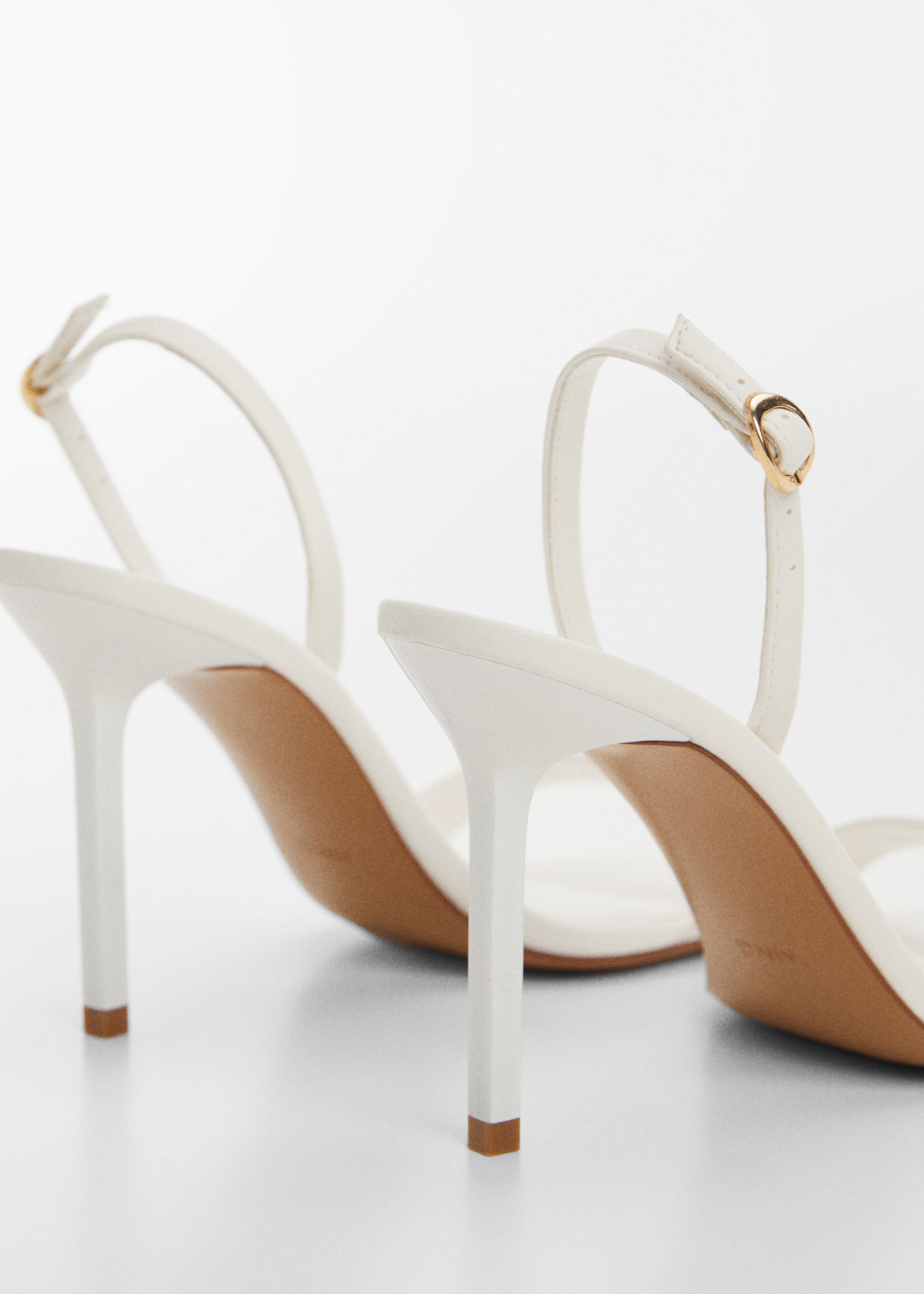 Strappy heeled sandals - Details of the article 1, White. Ref: 67045733-00.