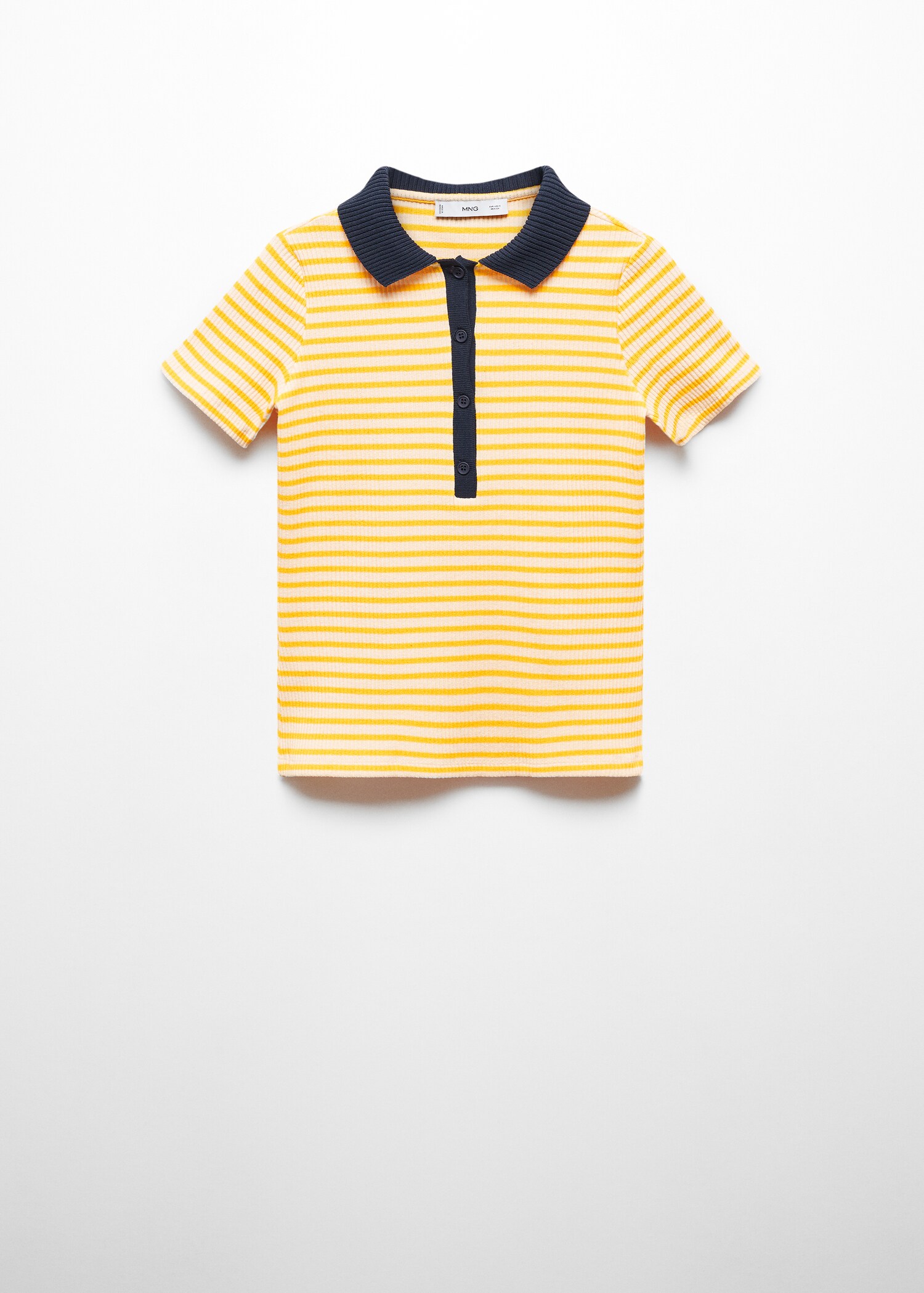 Short-sleeved striped polo shirt - Article without model