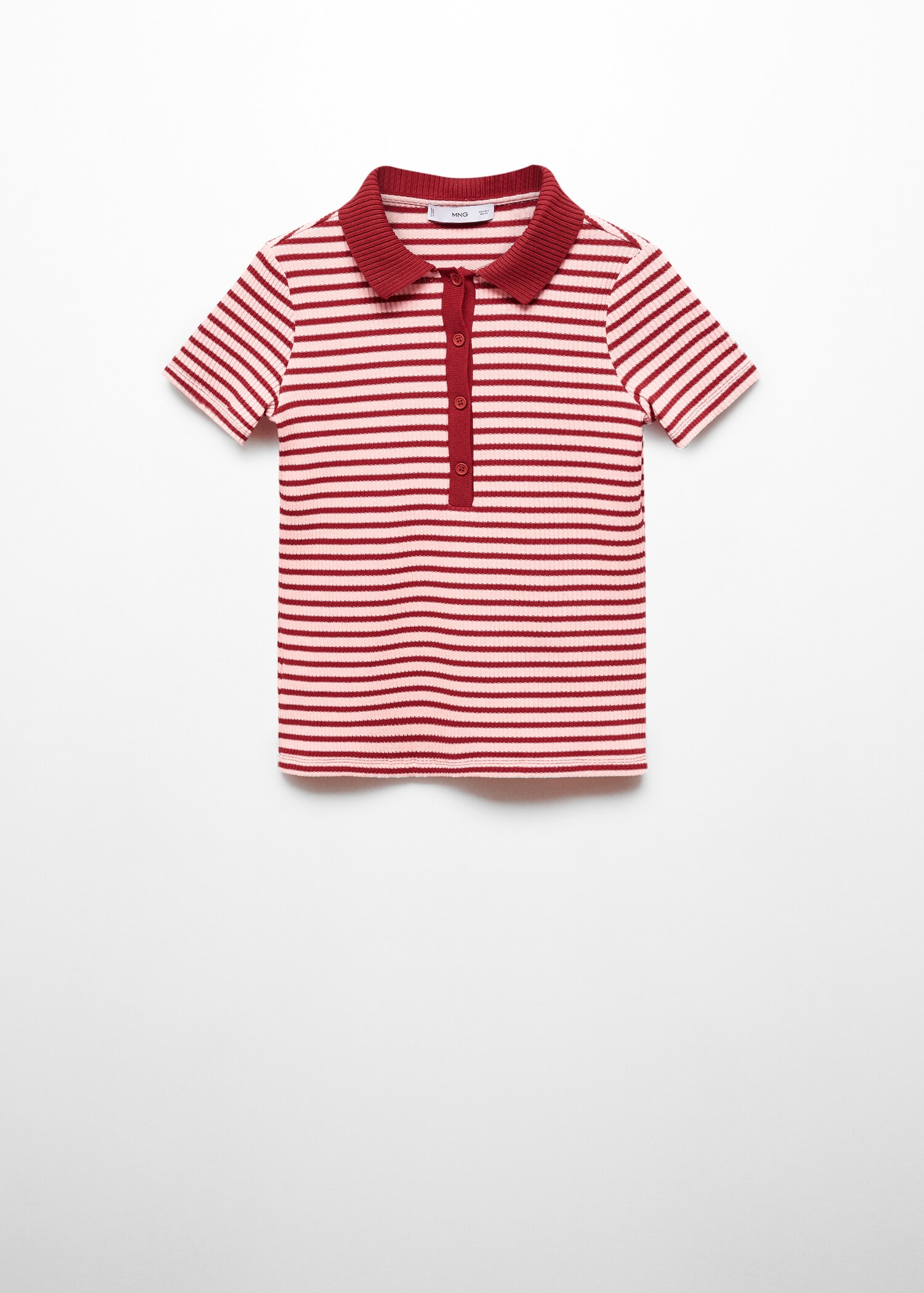 Short-sleeved striped polo shirt - Article without model