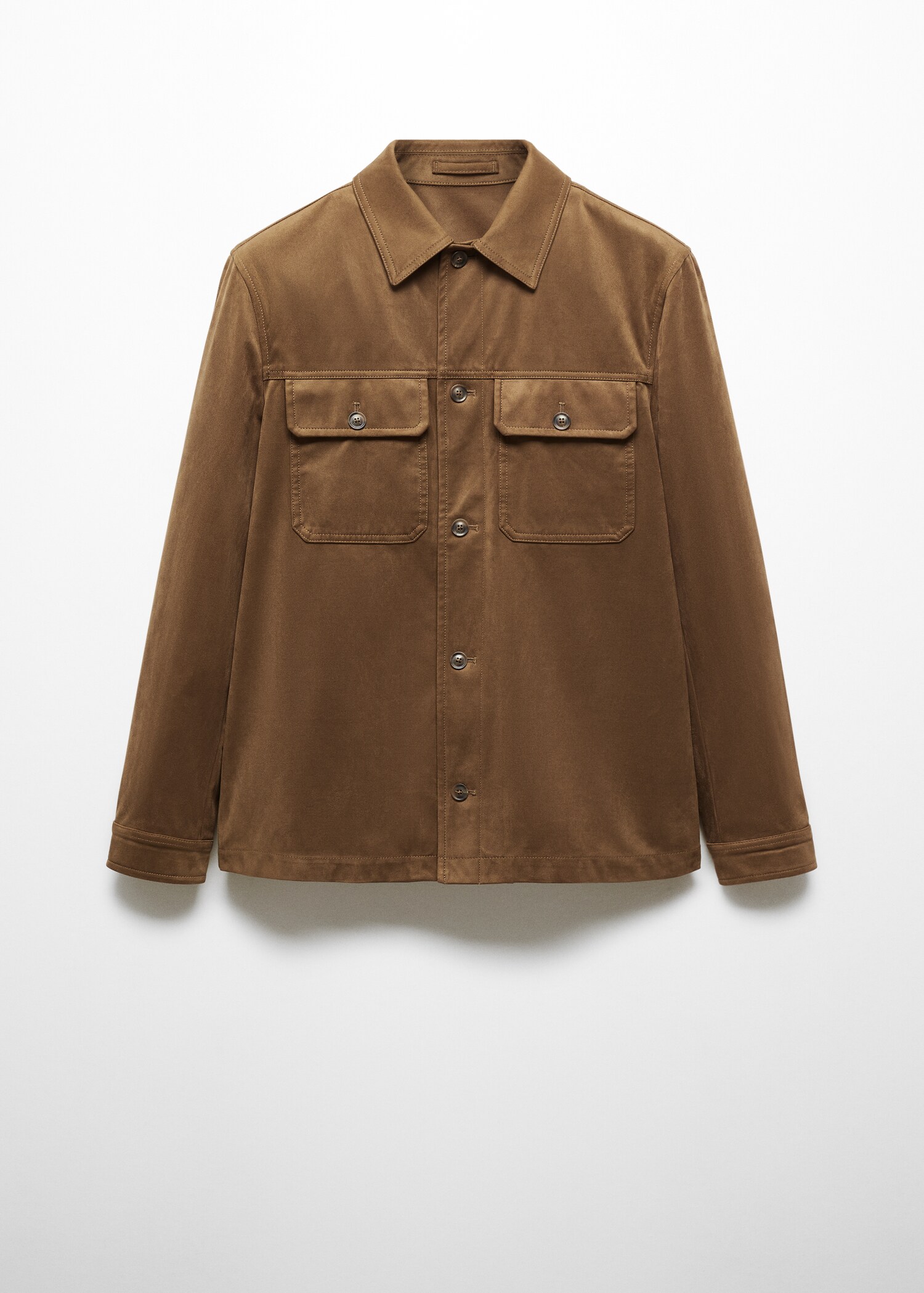 Suede effect overshirt with pockets - Article without model