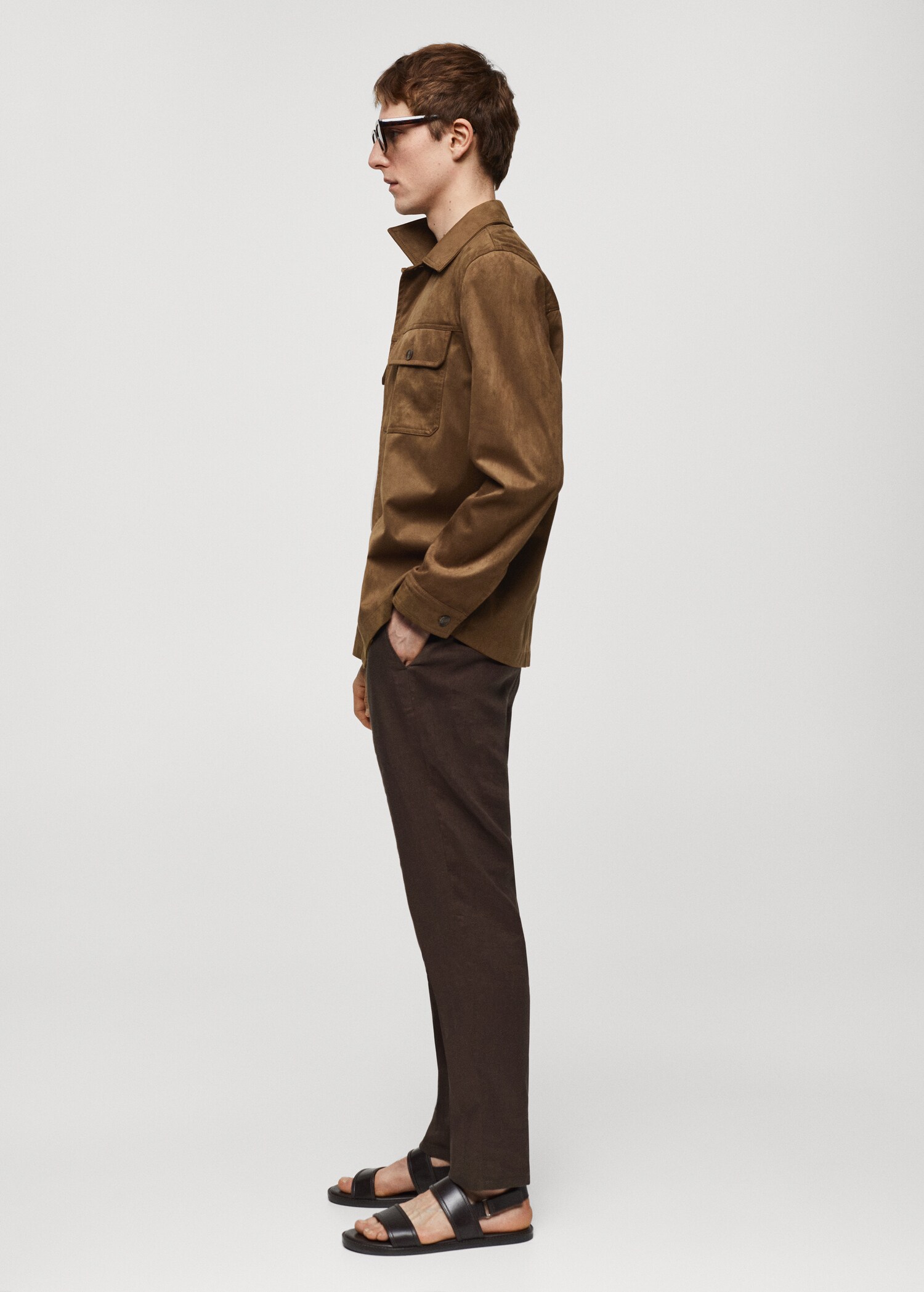 Suede effect overshirt with pockets - Details of the article 2