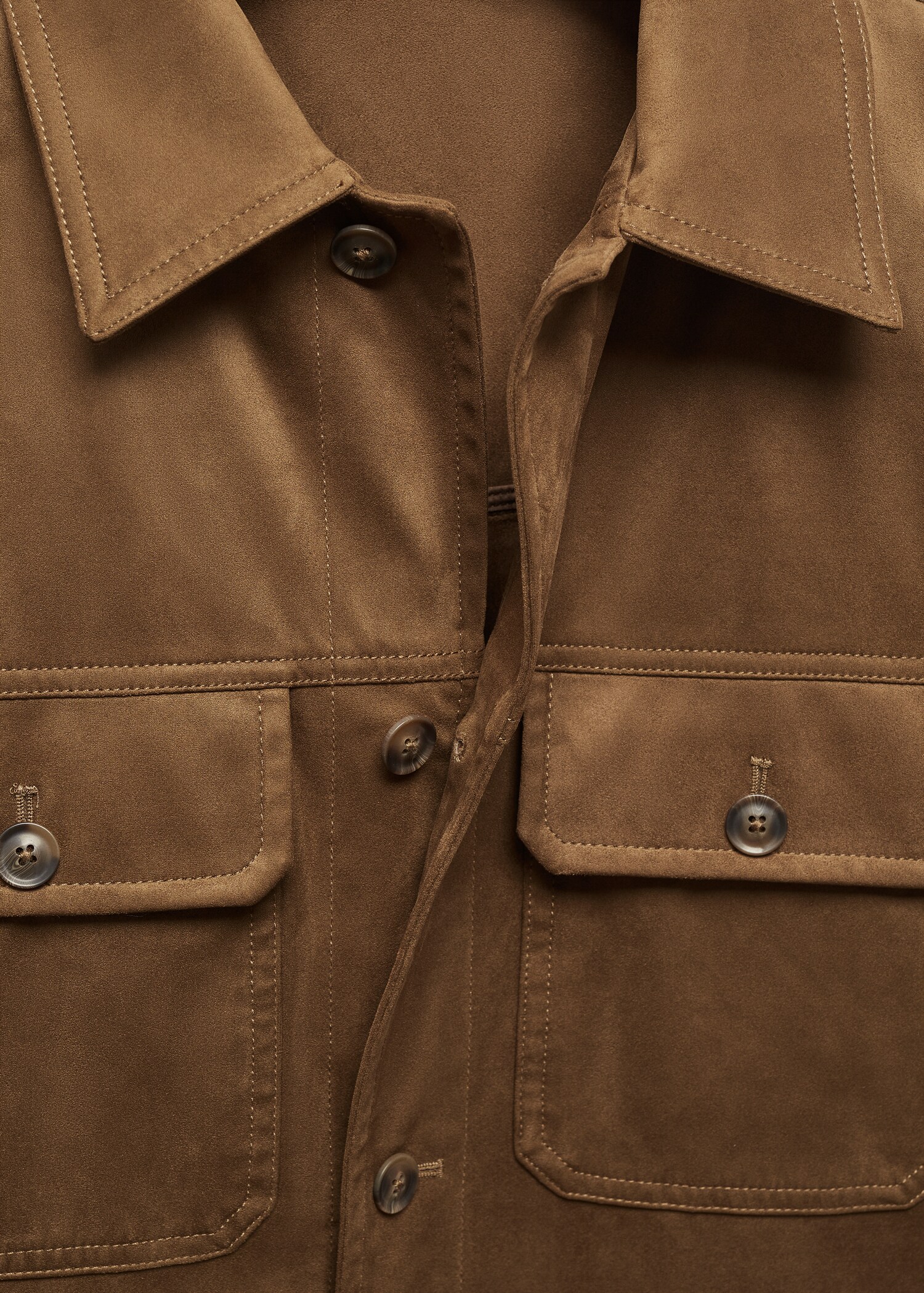 Suede effect overshirt with pockets - Details of the article 8