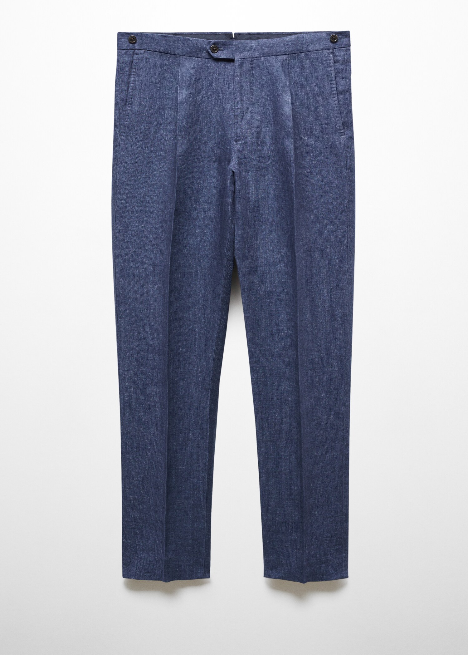 Slim-fit suit trousers in 100% herringbone linen - Article without model