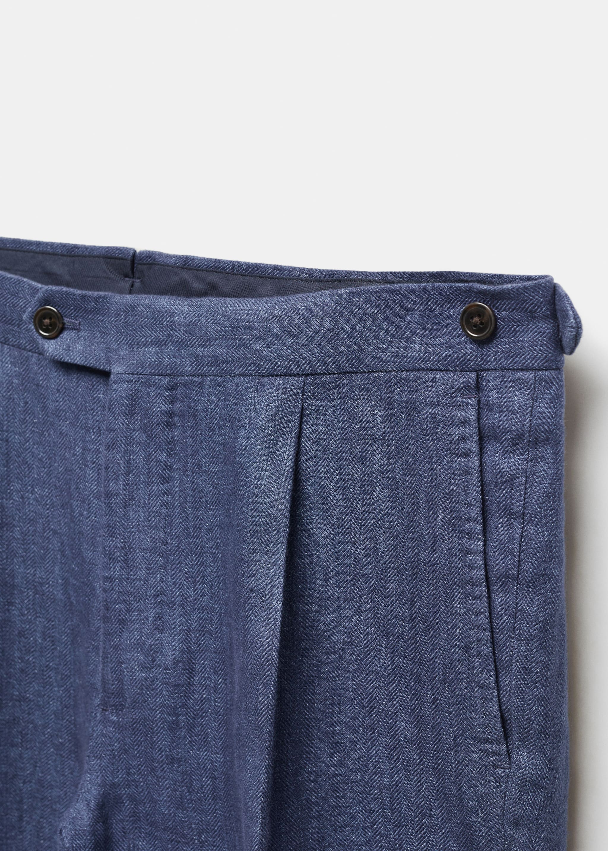 Pantalón traje slim fit 100% lino espiga - Detalle del artículo 8
