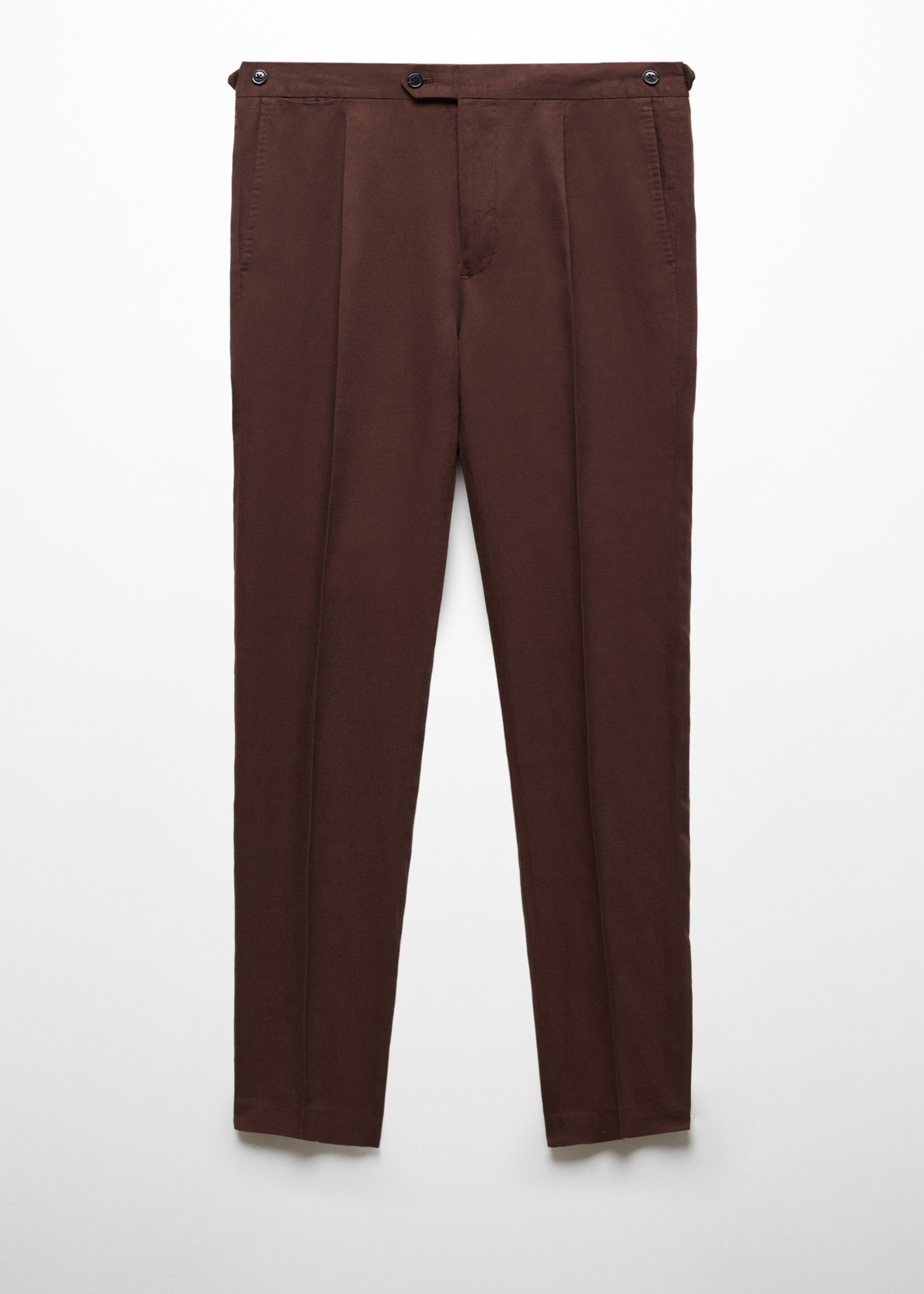 Slim-fit pleated linen trousers - Article without model