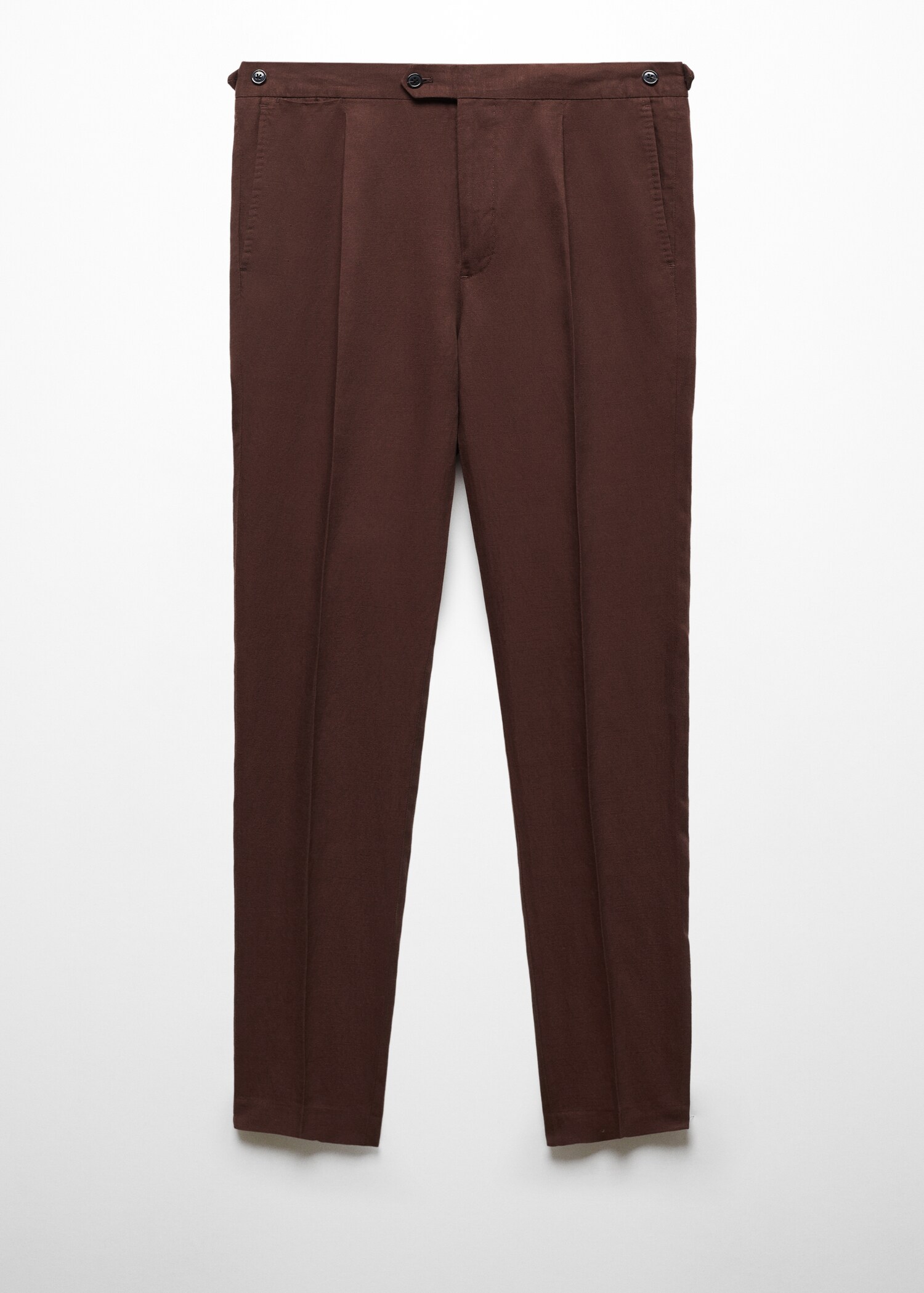 Slim-fit pleated linen trousers - Article without model