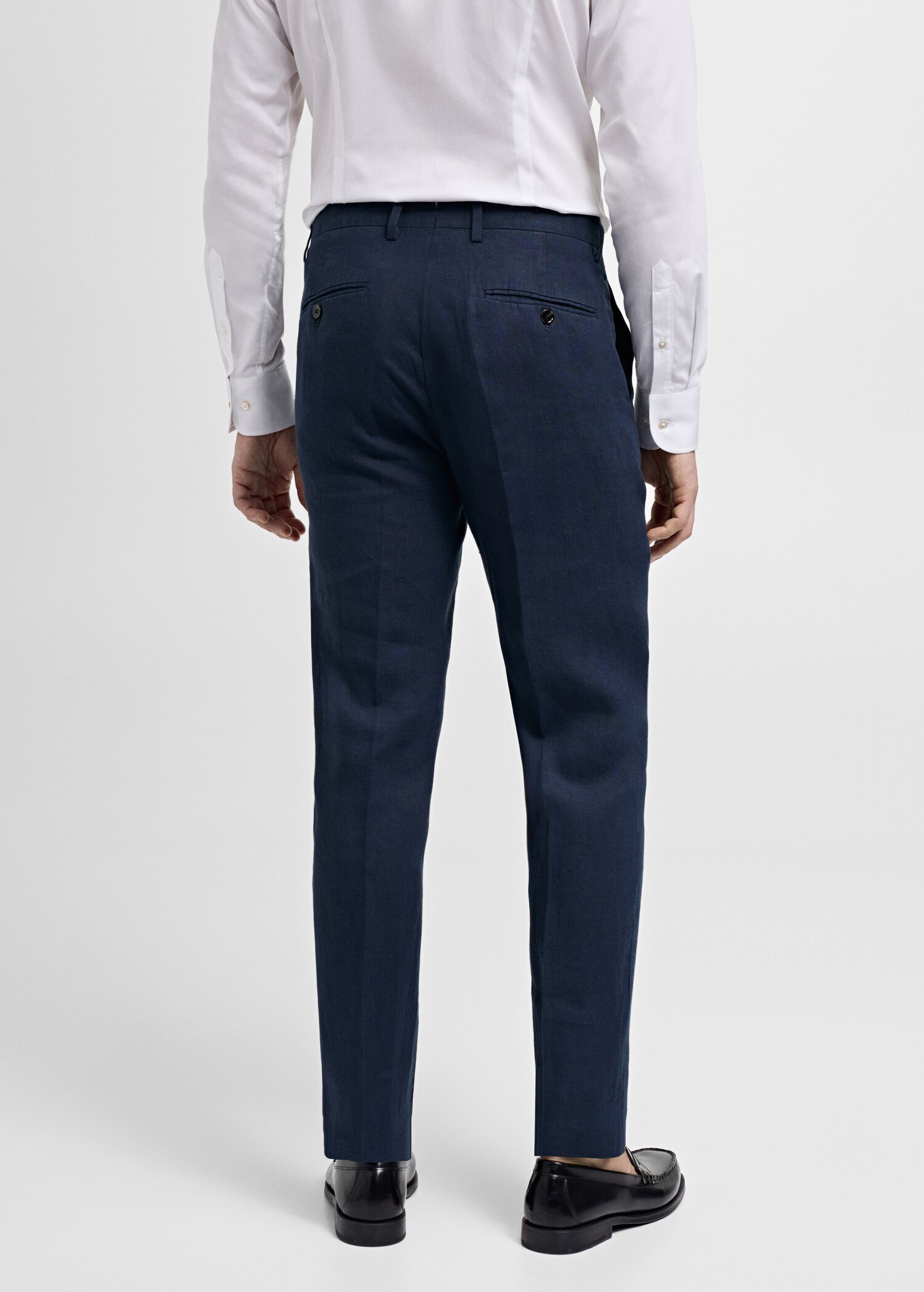100% linen slim-fit suit trousers - Reverse of the article