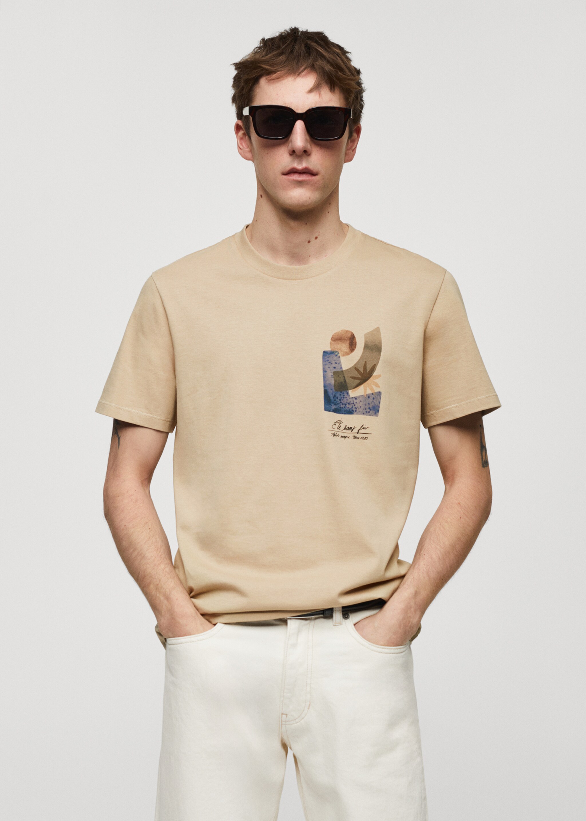 100% cotton printed t-shirt - Medium plane