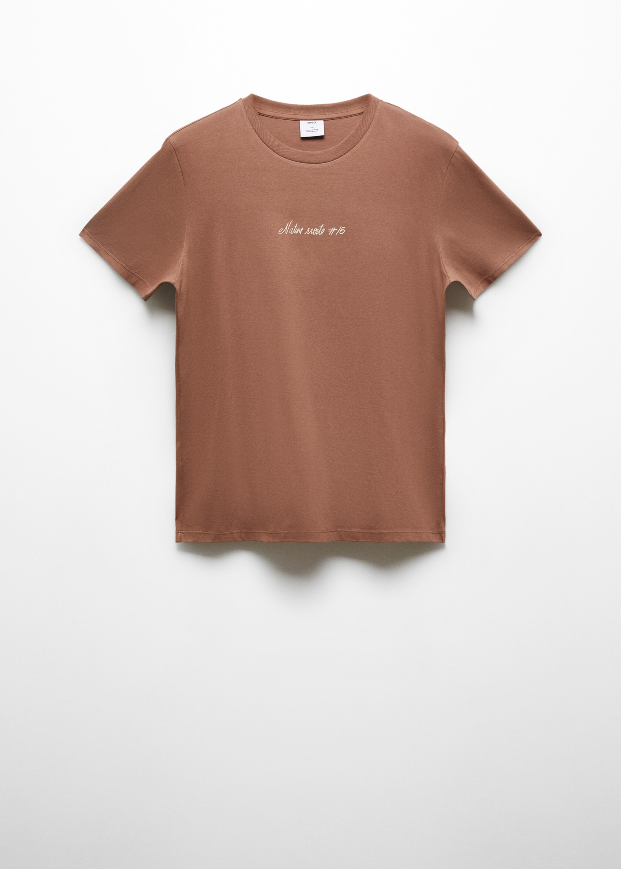100% cotton t-shirt with printed detail - Article without model, Brown. Ref: 67045986-00.