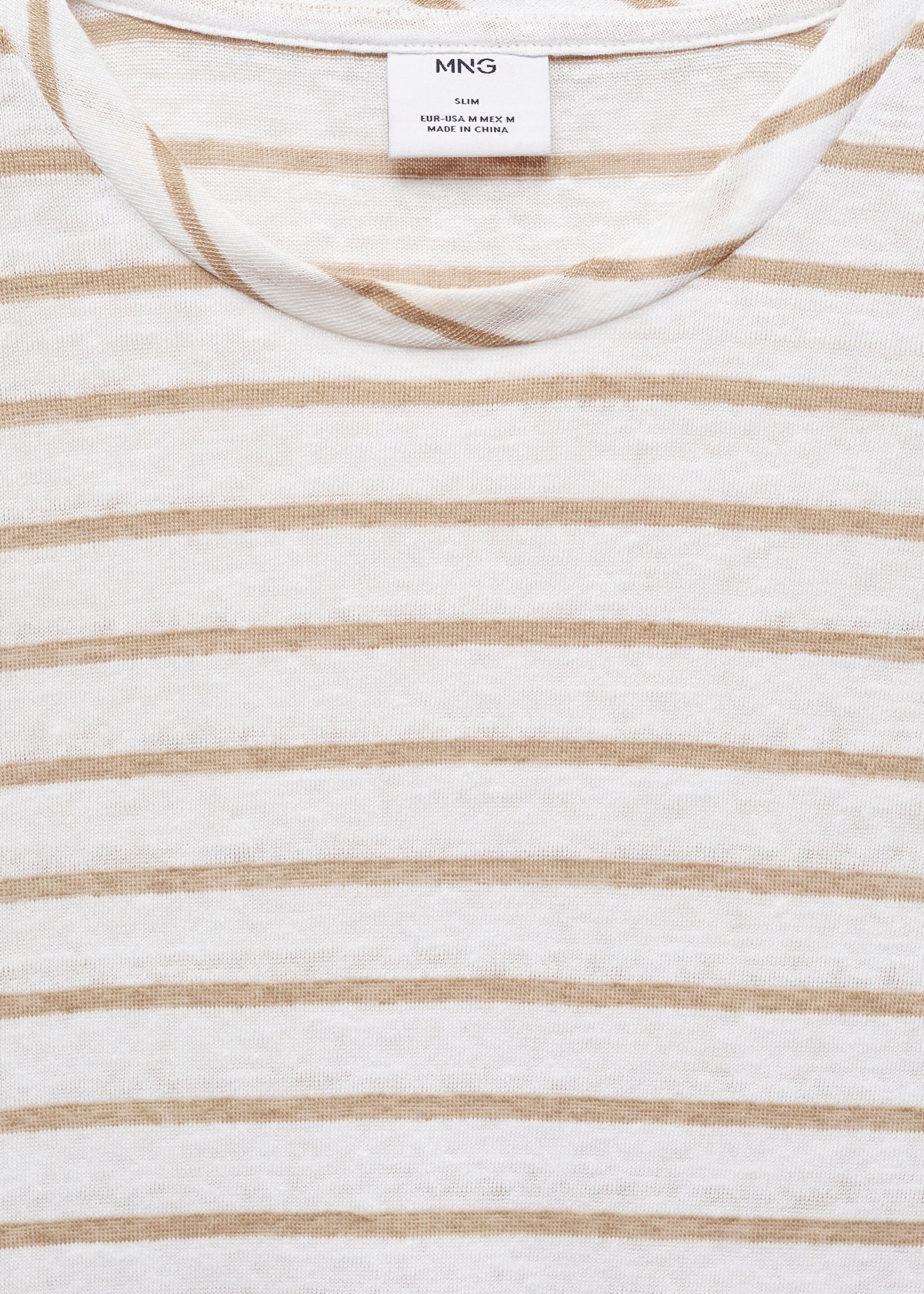100% linen striped t-shirt - Details of the article 8