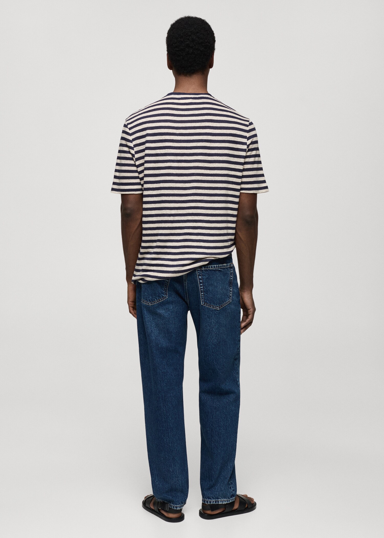 T-shirt 100 % lin rayures - Verso de l’article