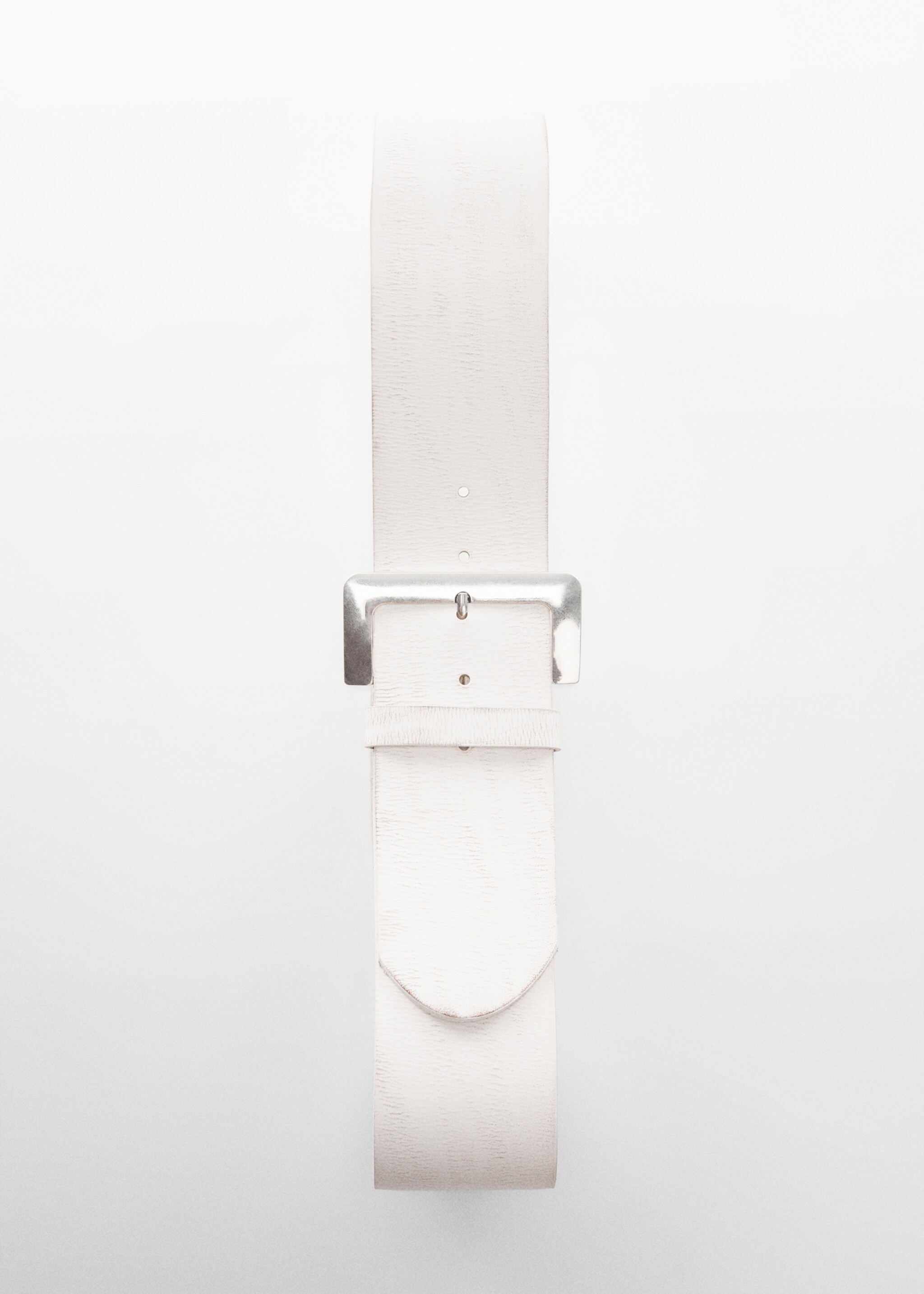 Wide leather belt - Details of the article 1, White. Ref: 67045991-00.