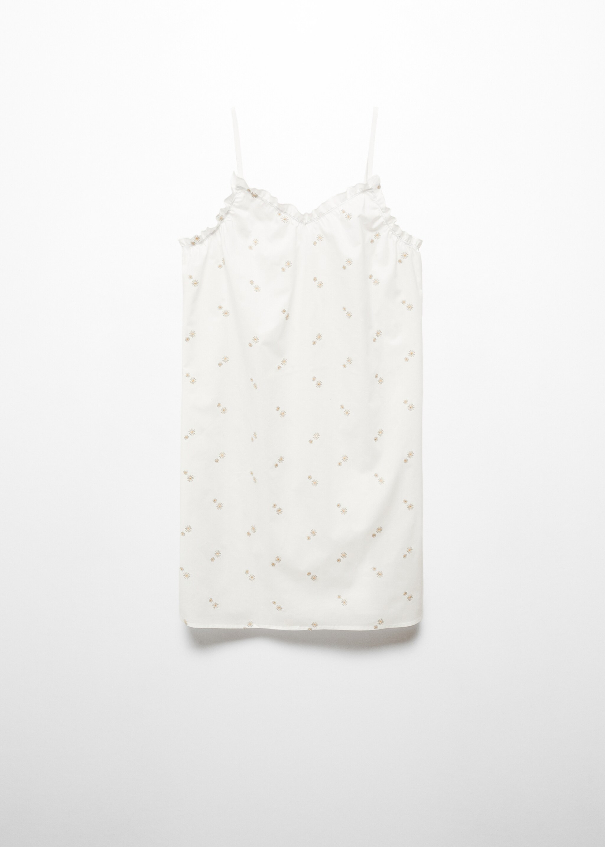 Chemise de nuit coton broderie florale - Article sans modèle, Blanc cassé. Ref: 67046019-00.