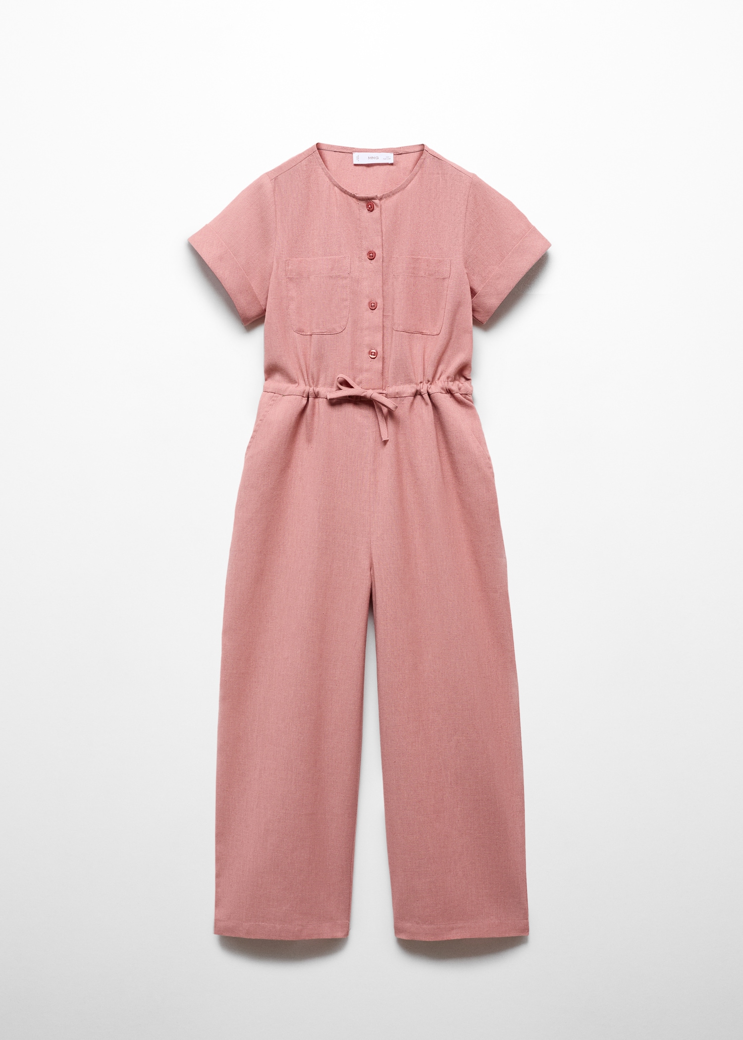 Bow linen jumpsuit