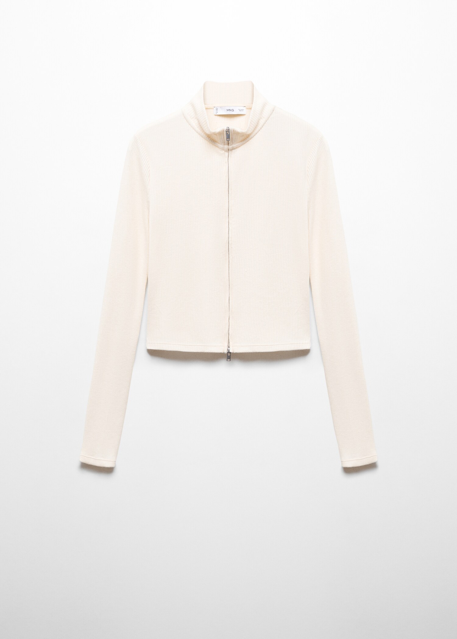 Perkins-neck cardigan with zip - Article without model
