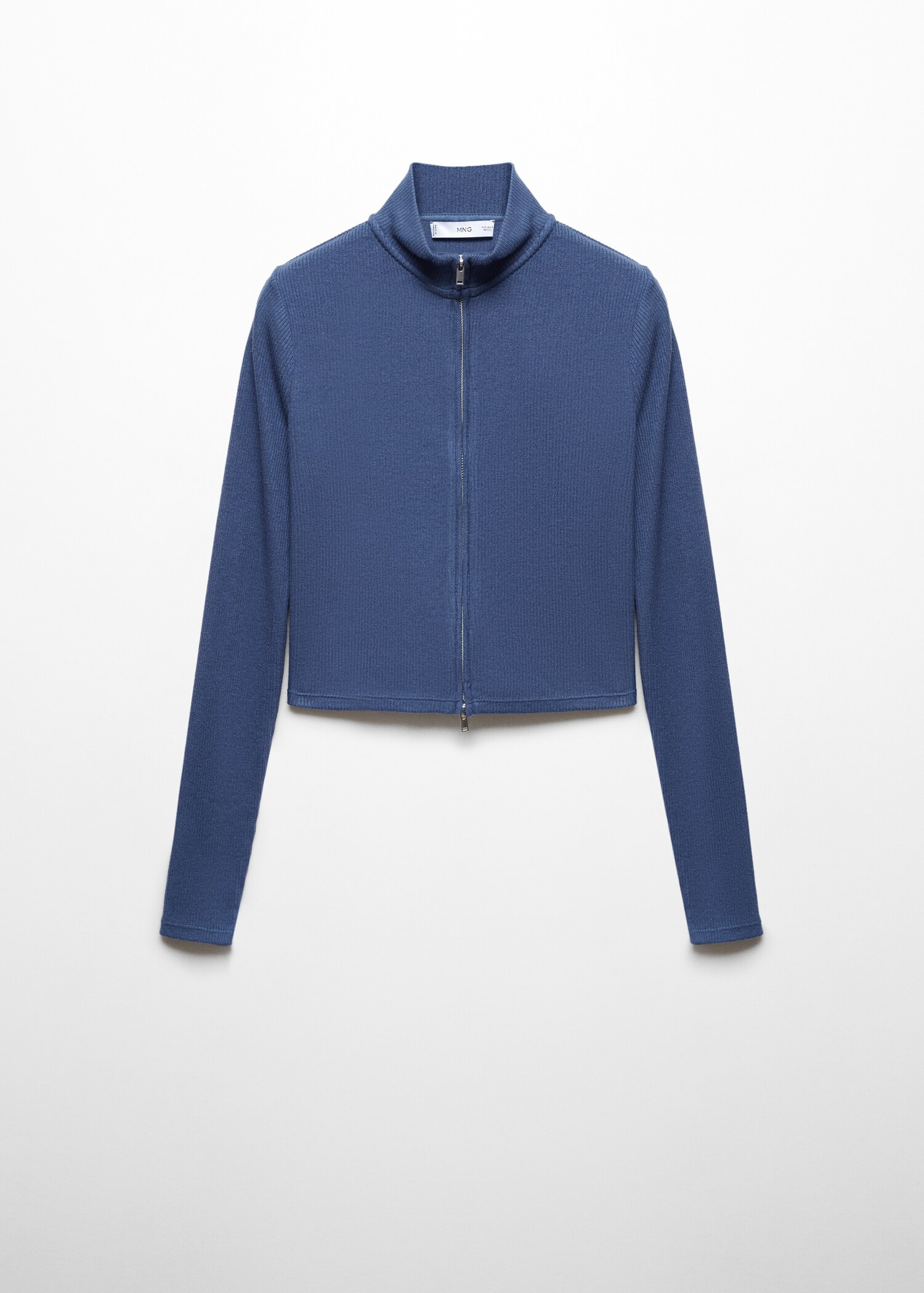 Perkins-neck cardigan with zip - Article without model