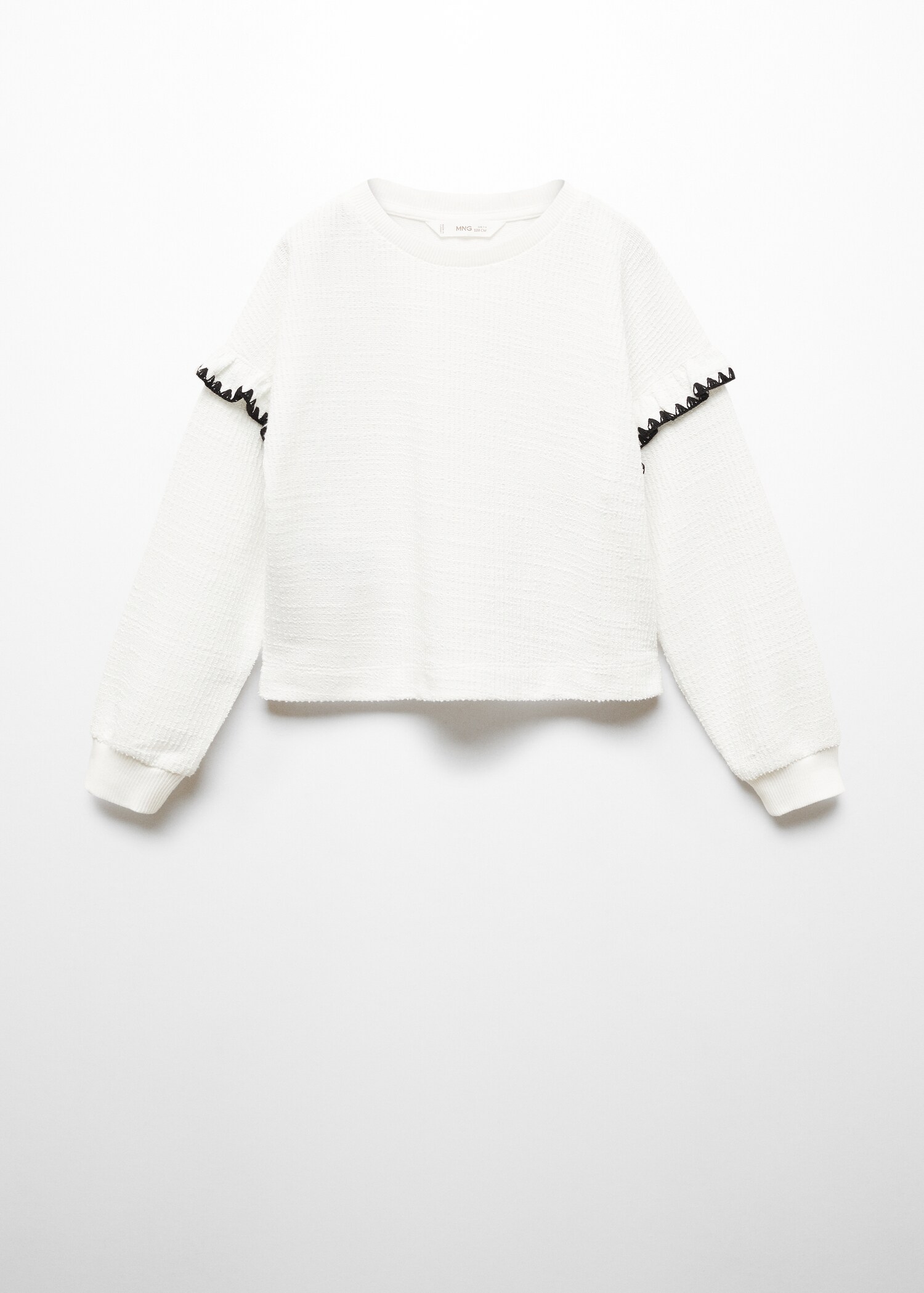 Ruffled textured sweatshirt - Article without model