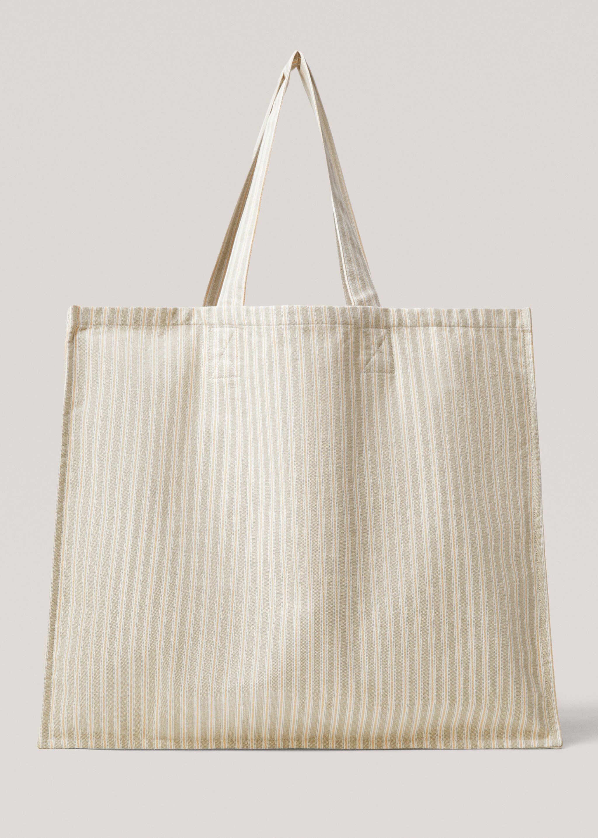 Tote bag cotone a righe - Articolo senza modello, Verde. Ref: 67046049-00.