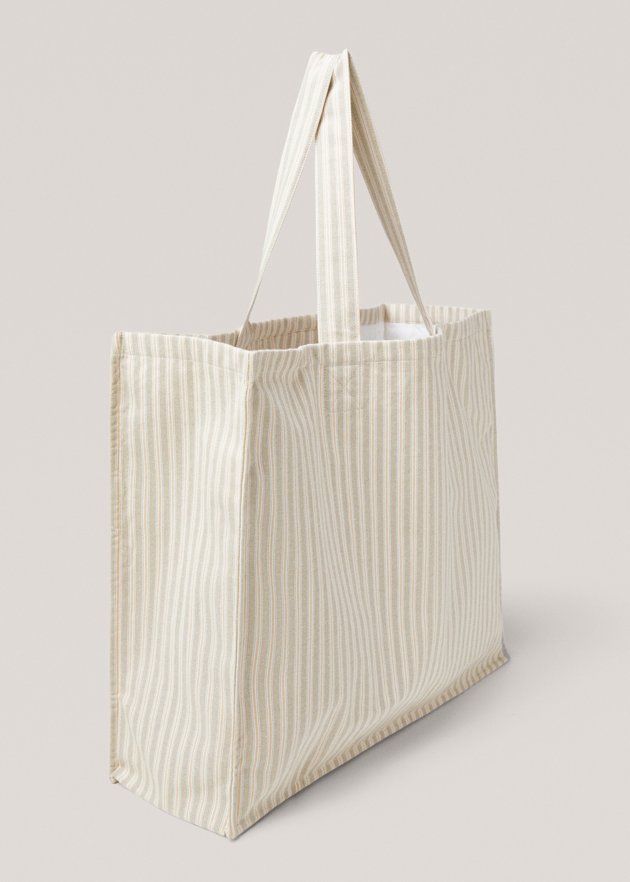 Tote bag cotone a righe - Dettaglio dell'articolo 1, Verde. Ref: 67046049-00.