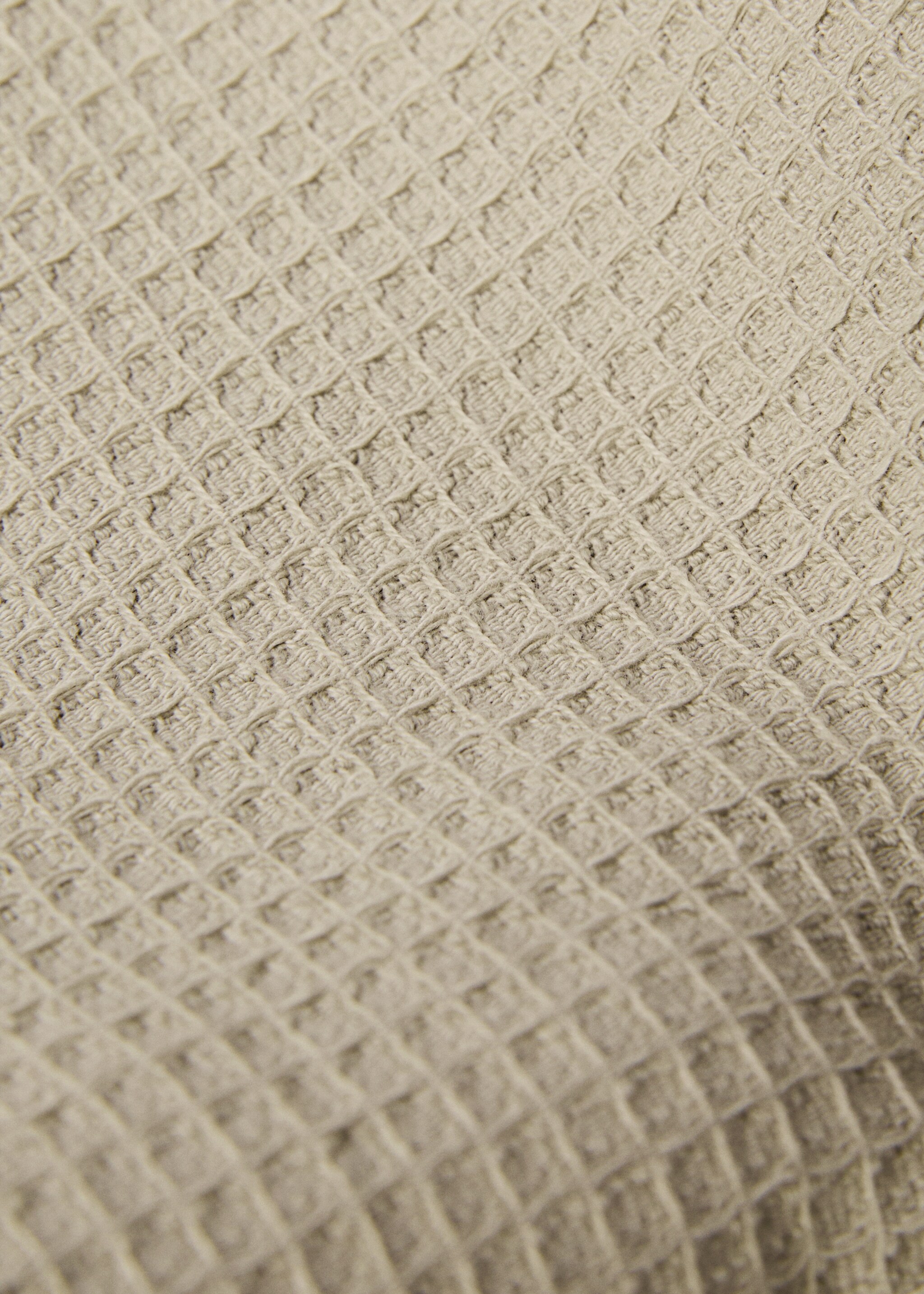 Cotton waffle make-up bag - Details of the article 3, Green. Ref: 67046051-00.