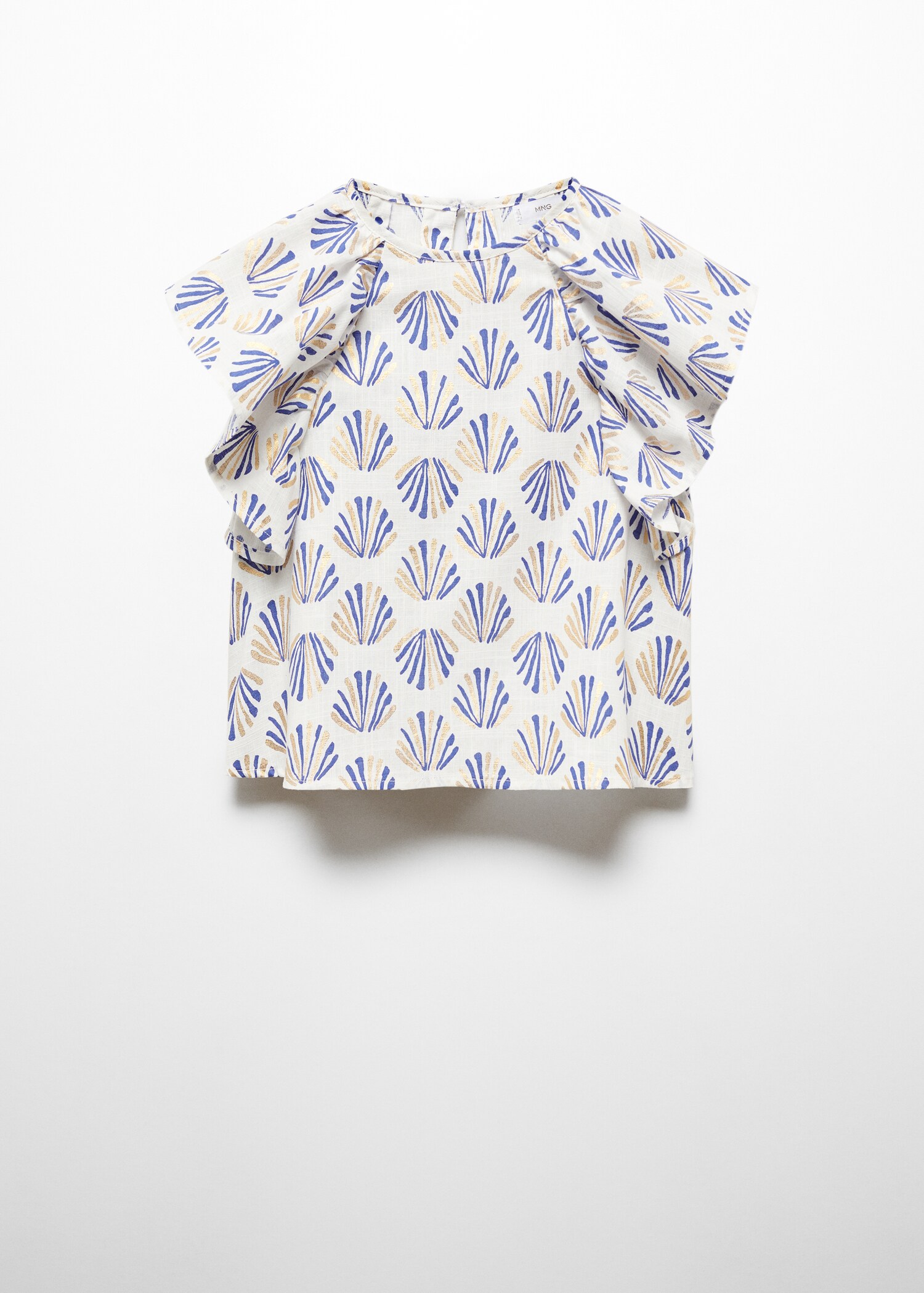 Gemusterte Bluse mit Volantdetails - Artikel ohne Model