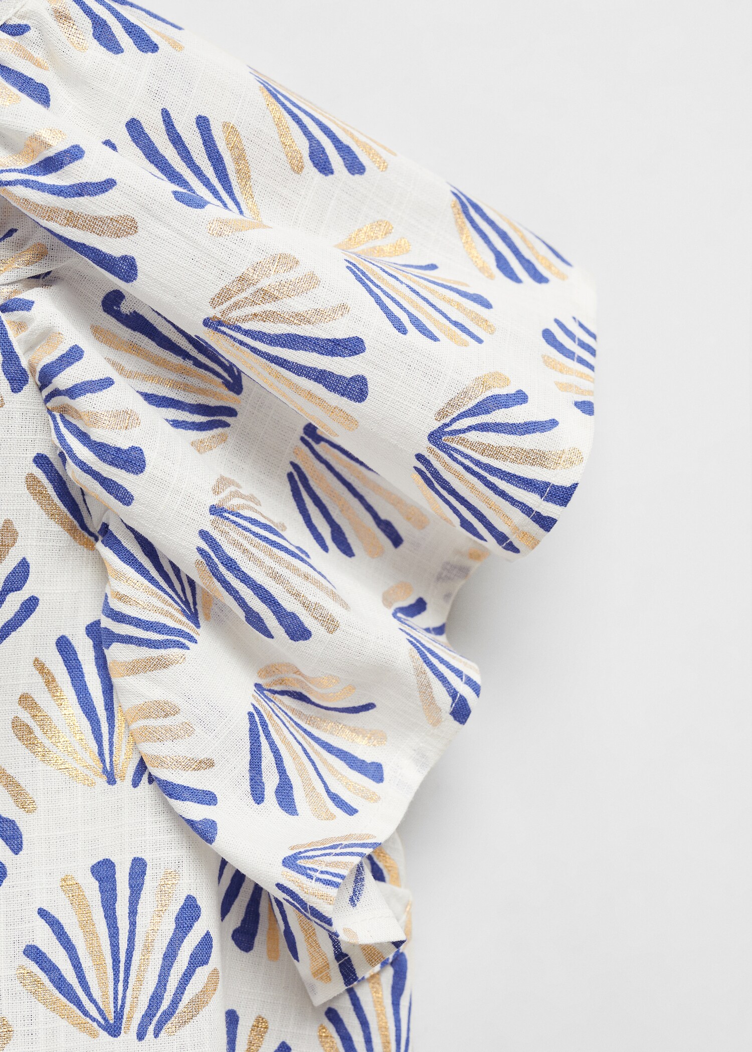 Gemusterte Bluse mit Volantdetails - Detail des Artikels 8