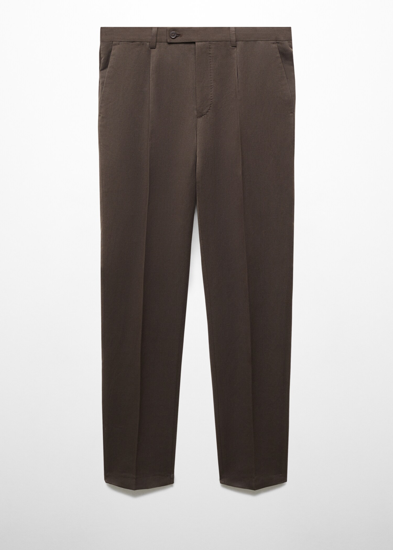 Slim-fit cotton and linen suit trousers - Article without model