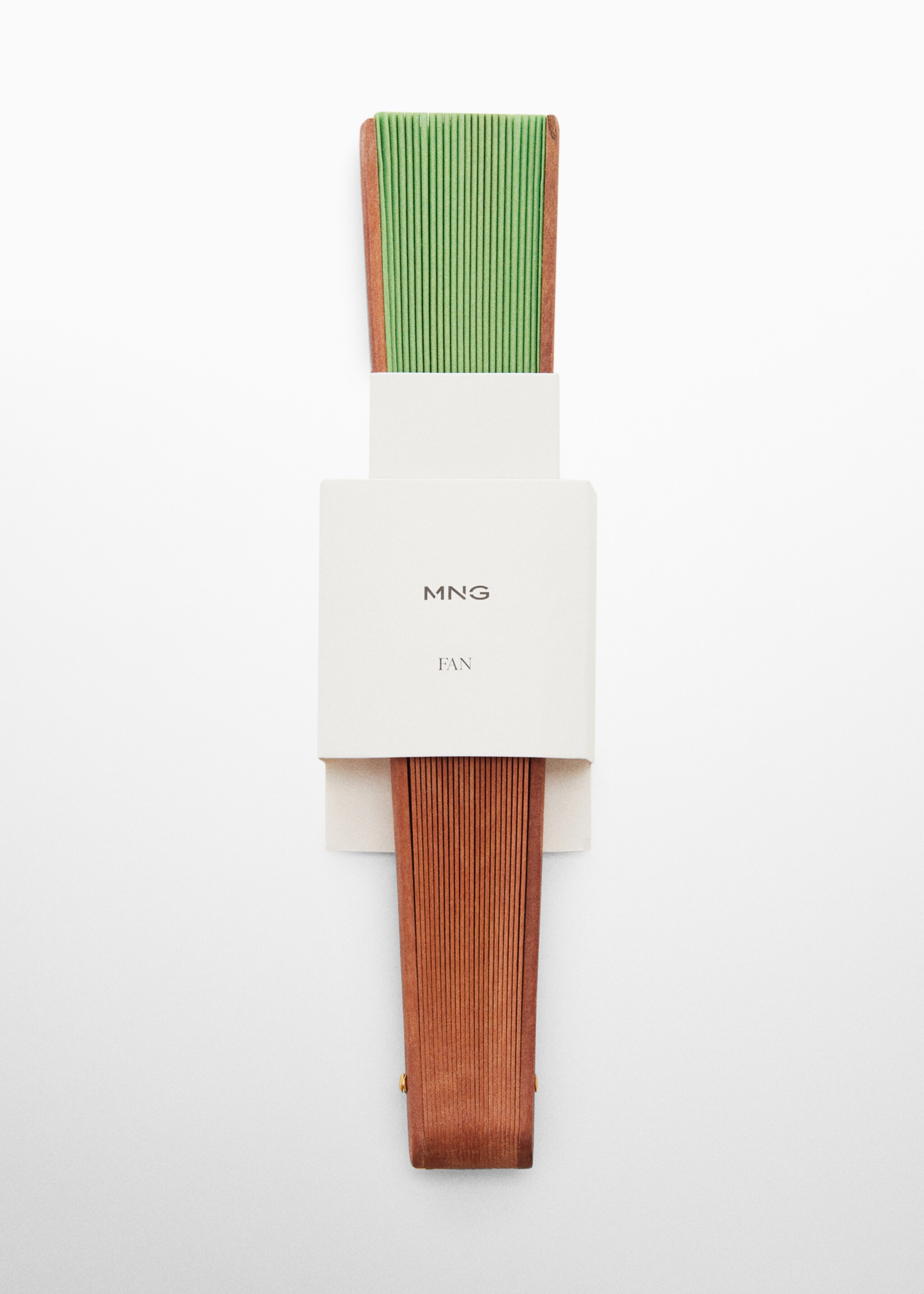 Wooden fan - Details of the article 1, Green. Ref: 67046317-00.